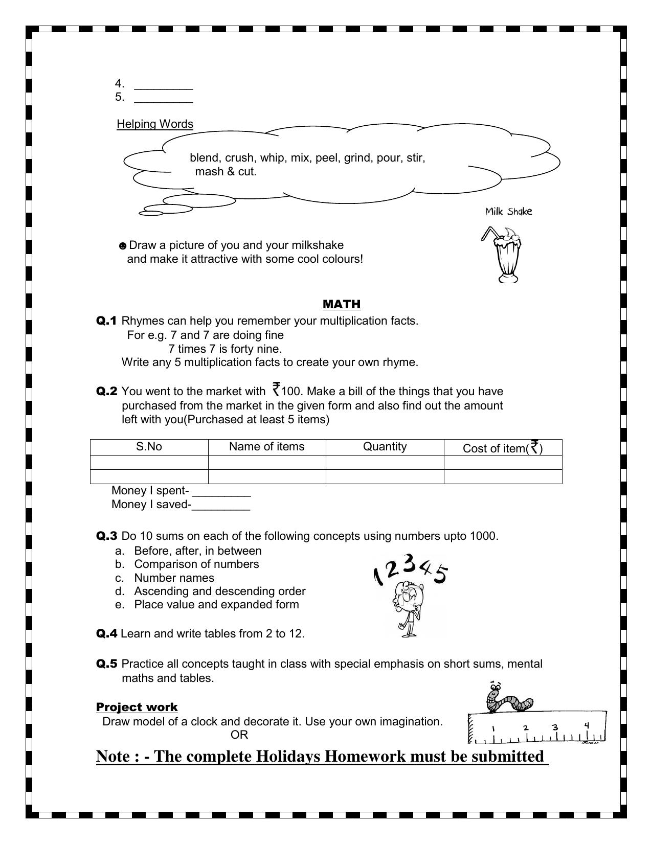 Worksheet for Class 2 English Revision Assignment 121 - Page 3