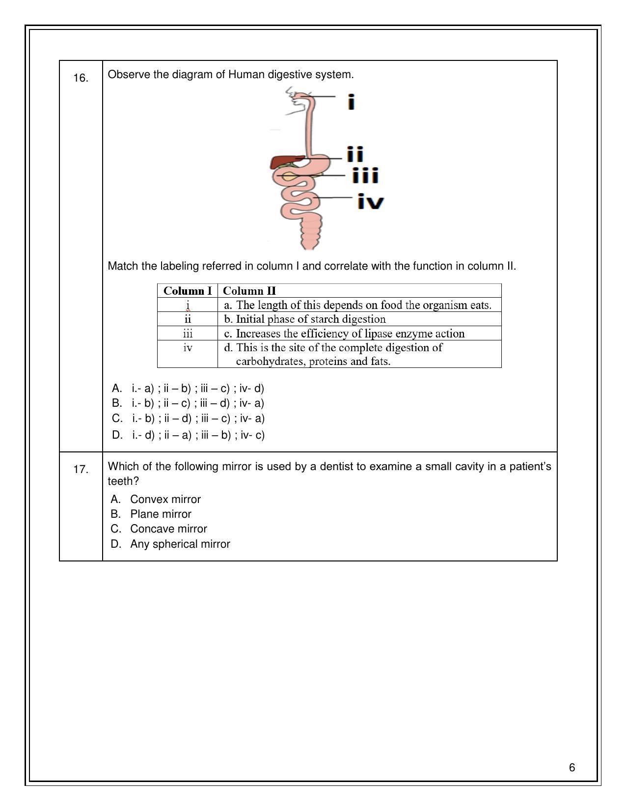 CBSE Class 10 Science Sample Paper 2021-22 - Page 6