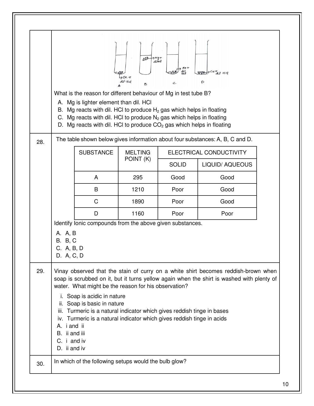 CBSE Class 10 Science Sample Paper 2021-22 - Page 10