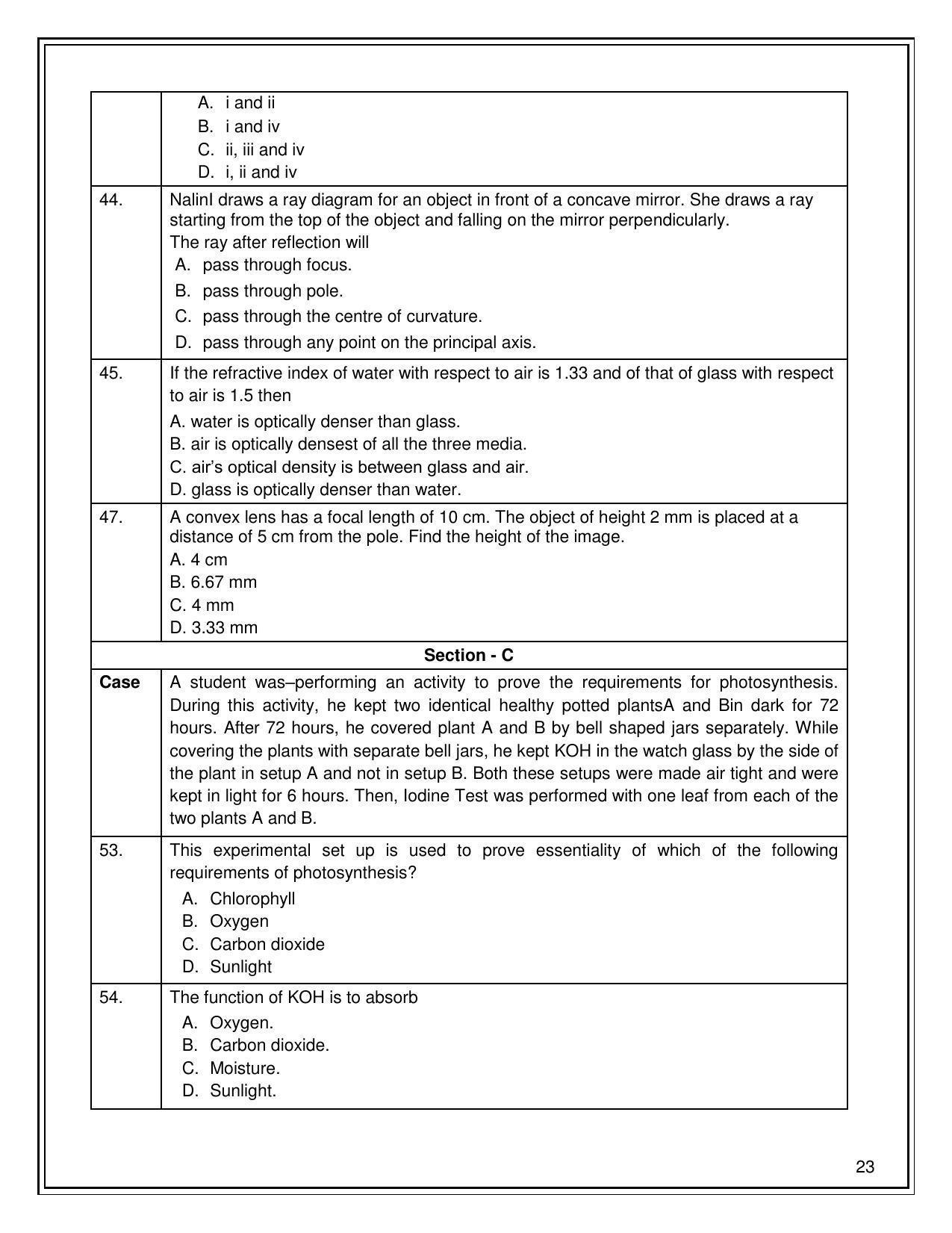 CBSE Class 10 Science Sample Paper 2021-22 - Page 23