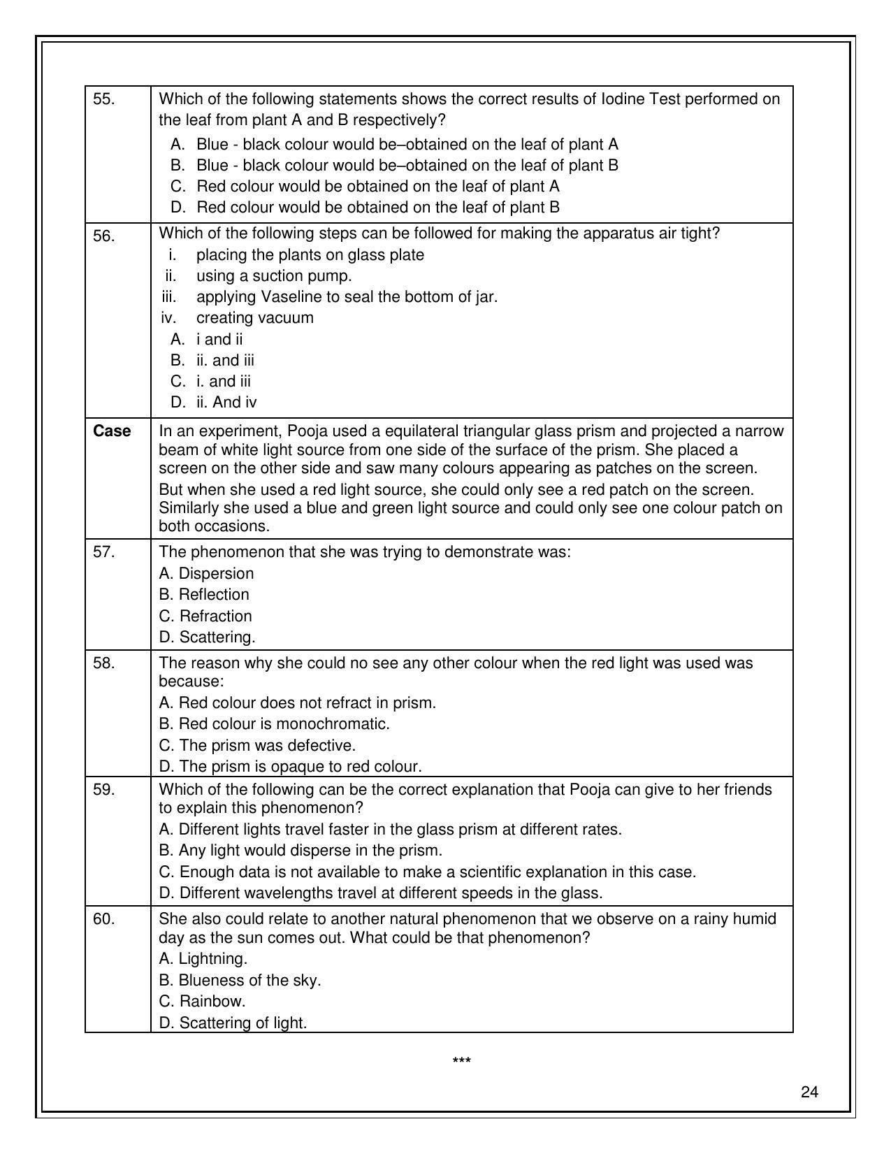 CBSE Class 10 Science Sample Paper 2021-22 - Page 24
