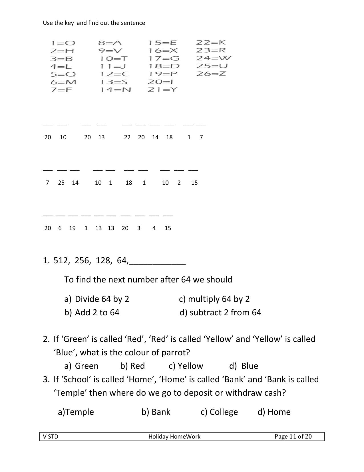 Worksheet for Class 5 Maths Sudoku Puzzles Assignment - Page 5