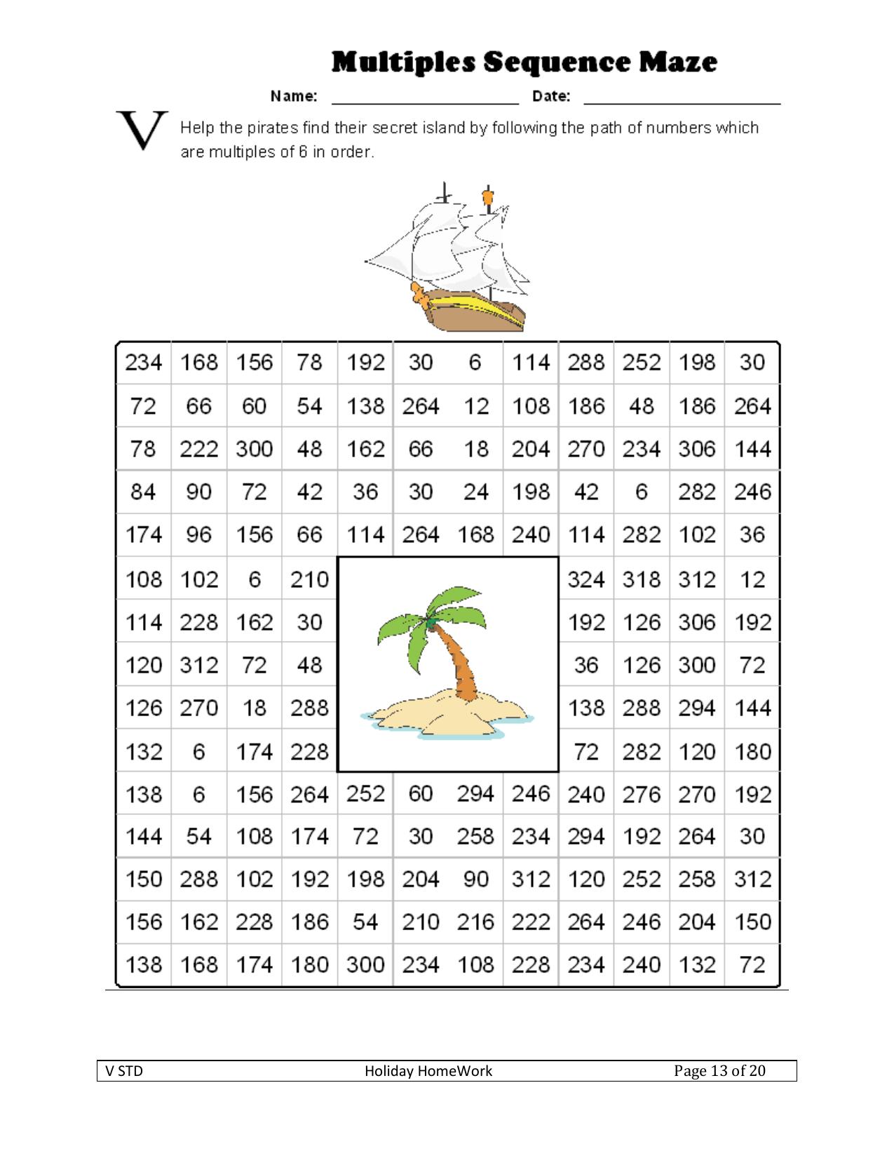 Worksheet for Class 5 Maths Sudoku Puzzles Assignment - Page 7