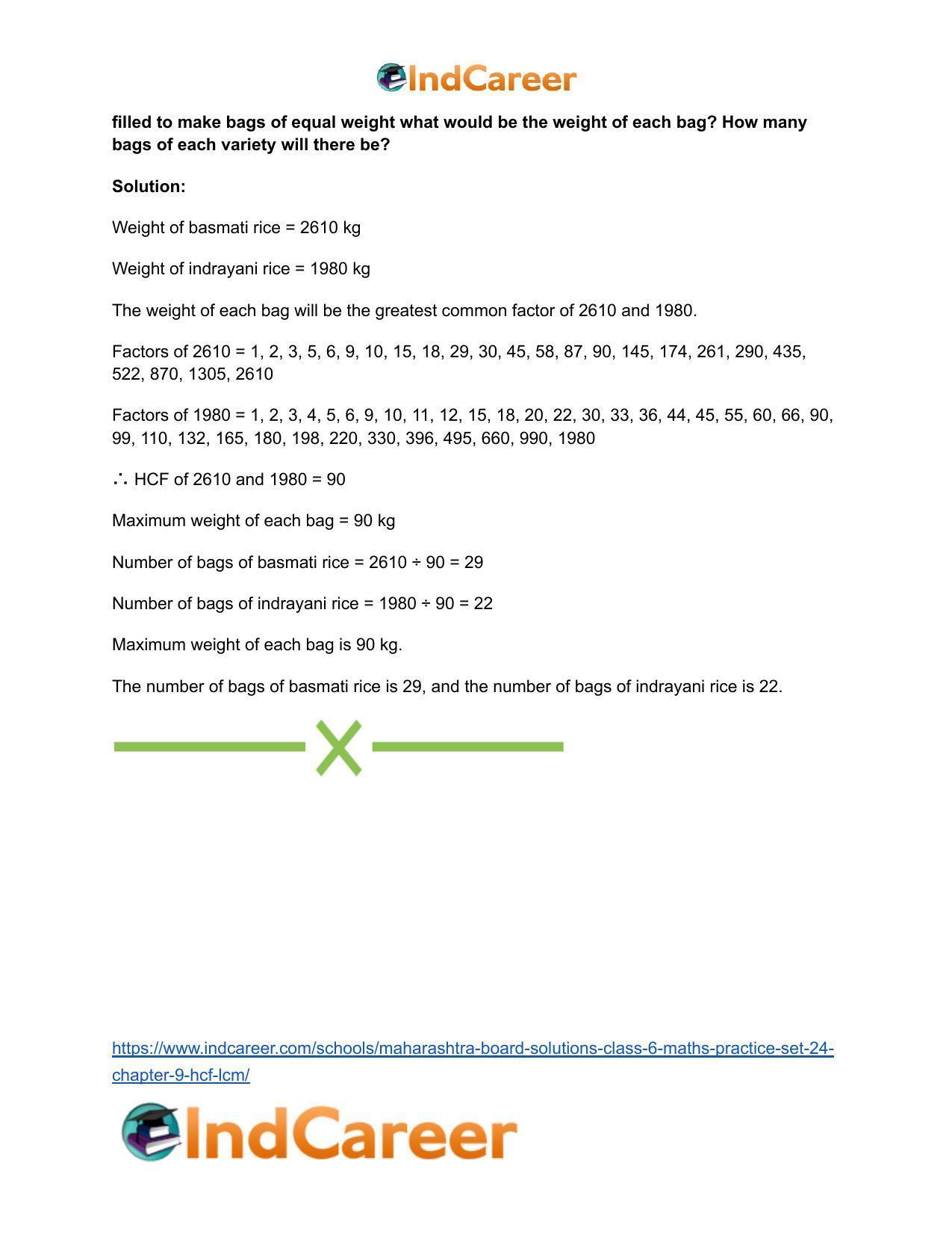 Maharashtra Board Solutions Class 6-Maths (Practice Set 24): Chapter 9- HCF-LCM - Page 6