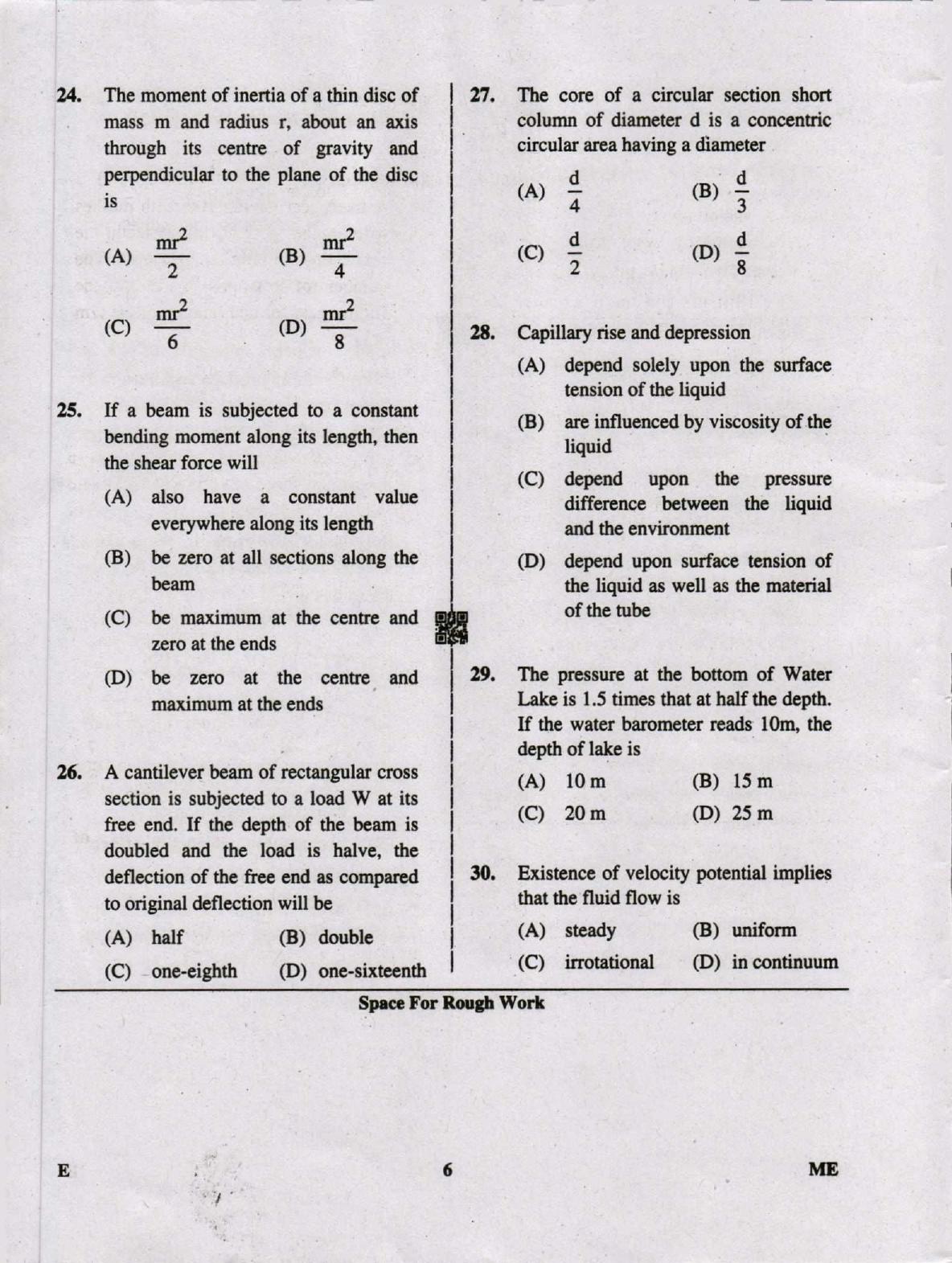 Karnataka PGCET 2019 Mechanical Engineering Question Paper - Page 6