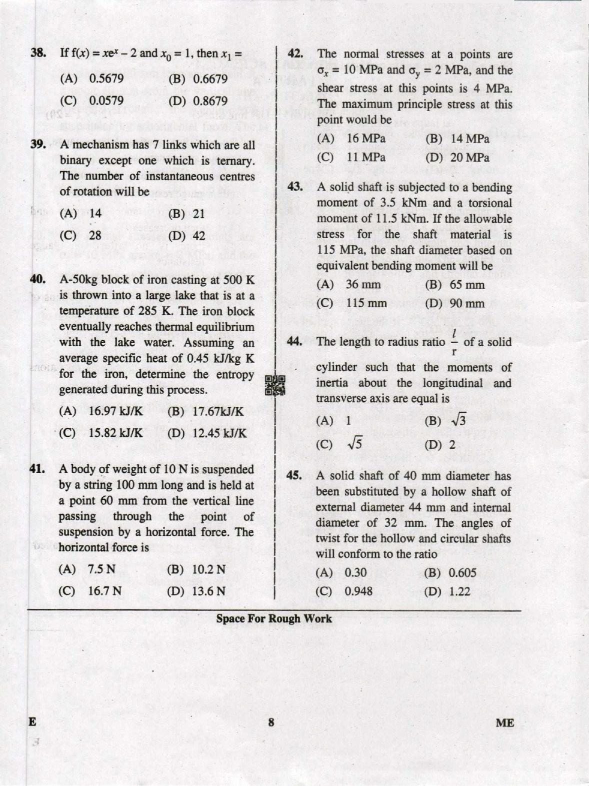 Karnataka PGCET 2019 Mechanical Engineering Question Paper - Page 8