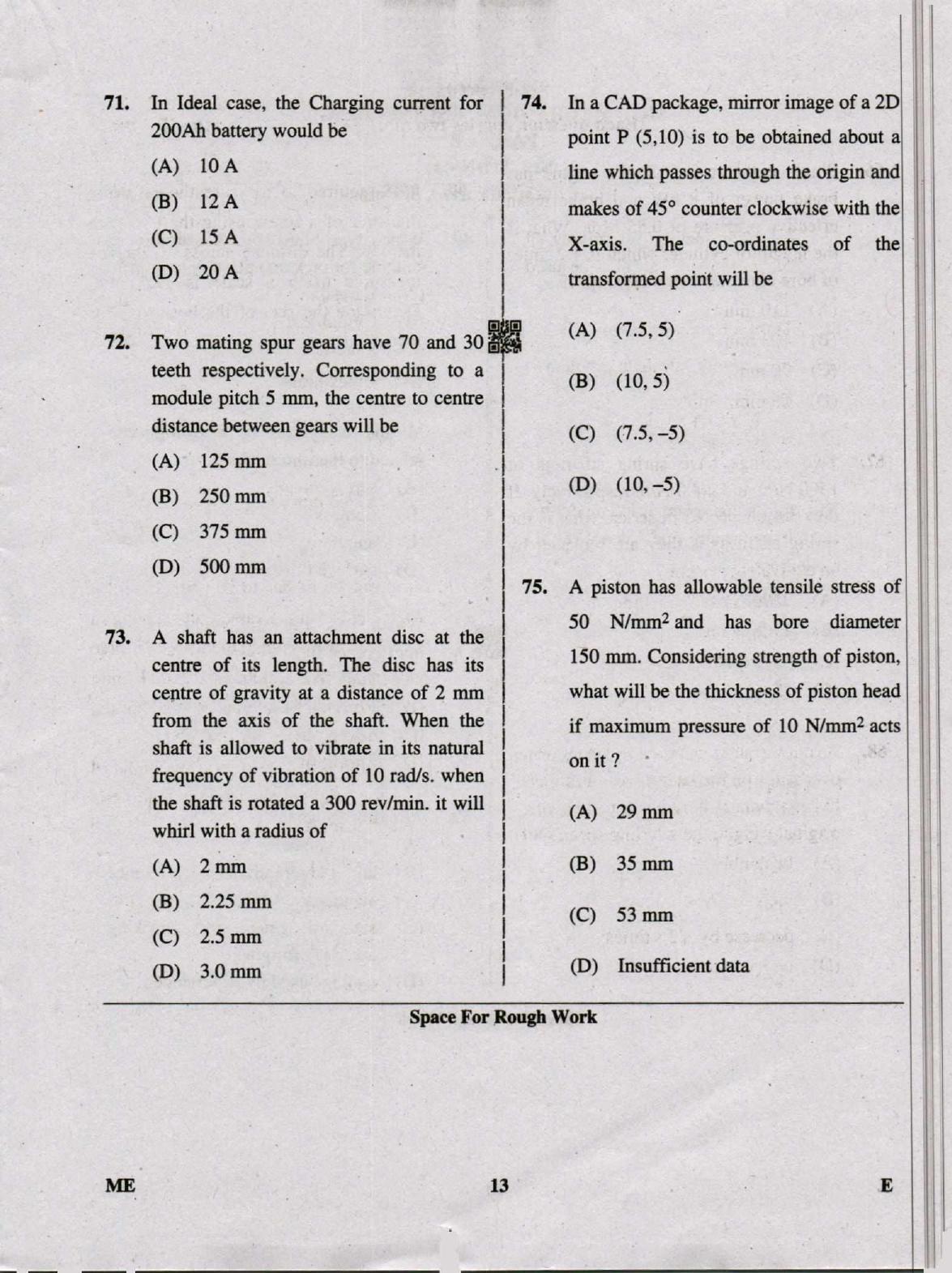 Karnataka PGCET 2019 Mechanical Engineering Question Paper - Page 13