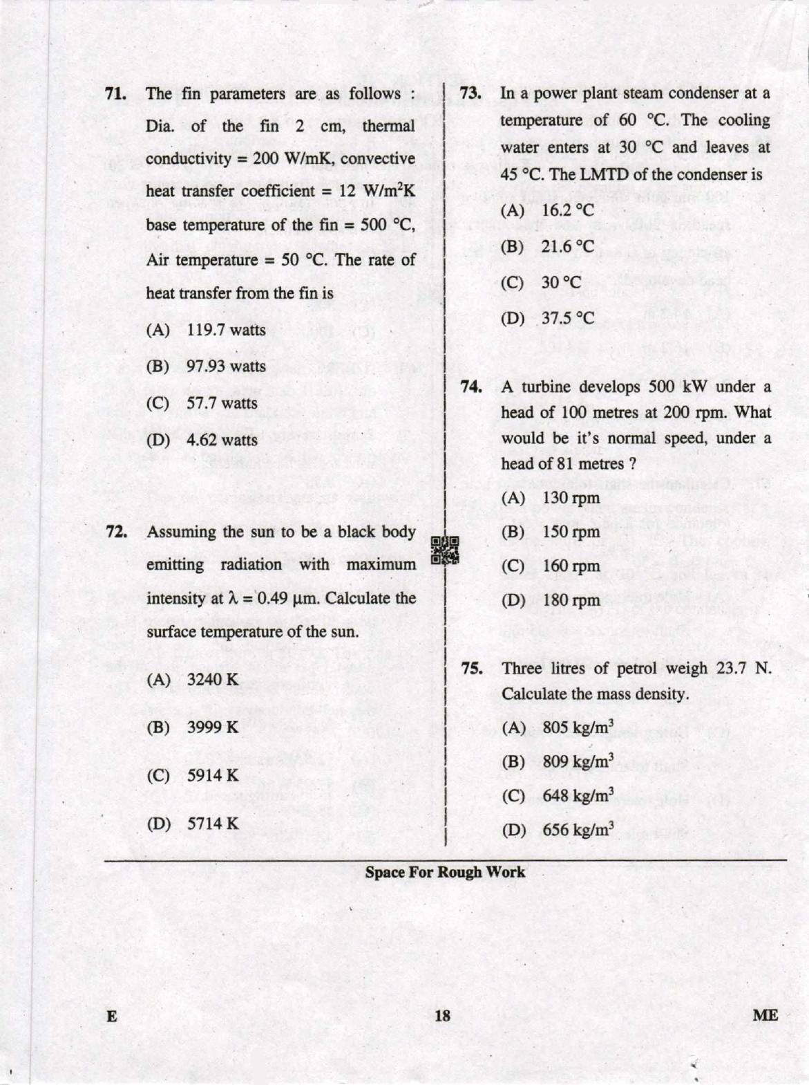Karnataka PGCET 2019 Mechanical Engineering Question Paper - Page 18