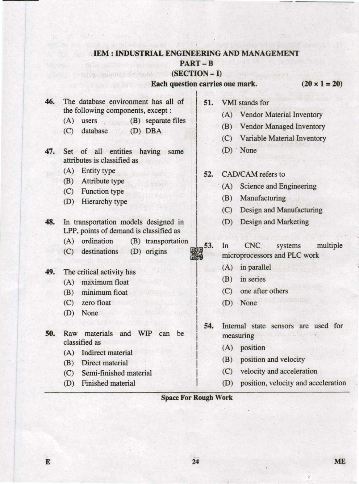 Karnataka PGCET 2019 Mechanical Engineering Question Paper - Page 24
