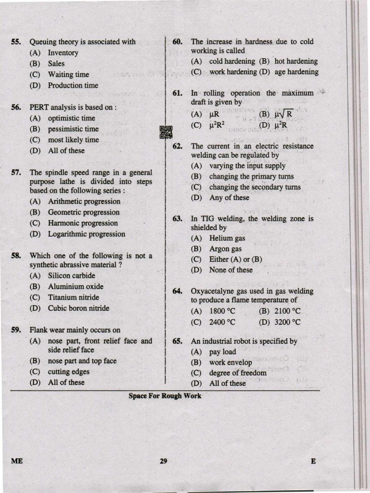 Karnataka PGCET 2019 Mechanical Engineering Question Paper - Page 29