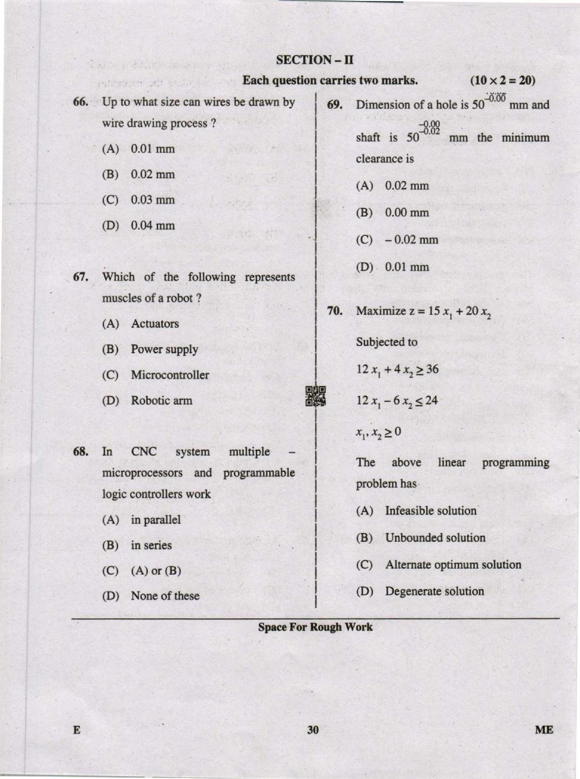Karnataka PGCET 2019 Mechanical Engineering Question Paper - Page 30