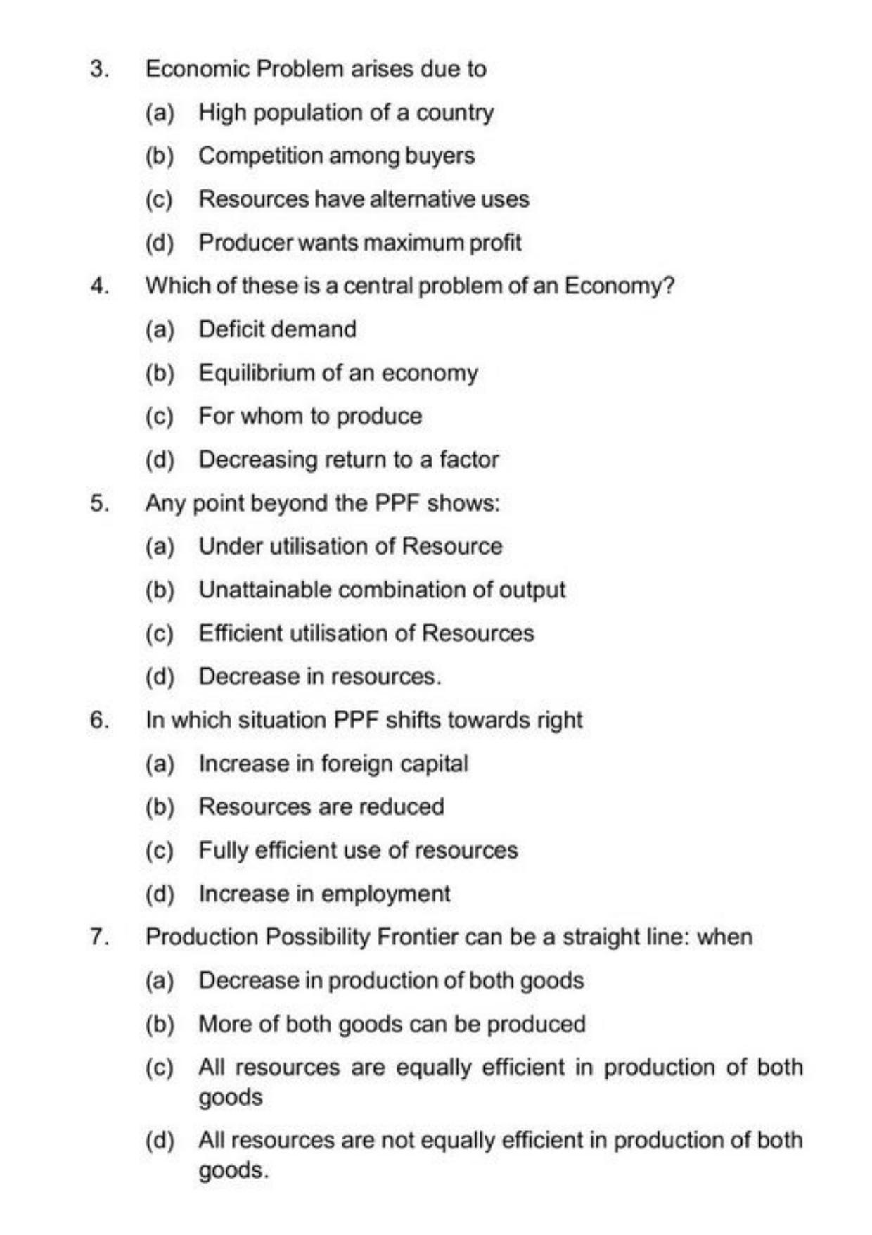 Class 11 Notes, Question & Practice Paper - Economics (Topic 1(A) : Introductory Microeconomics) - Page 5