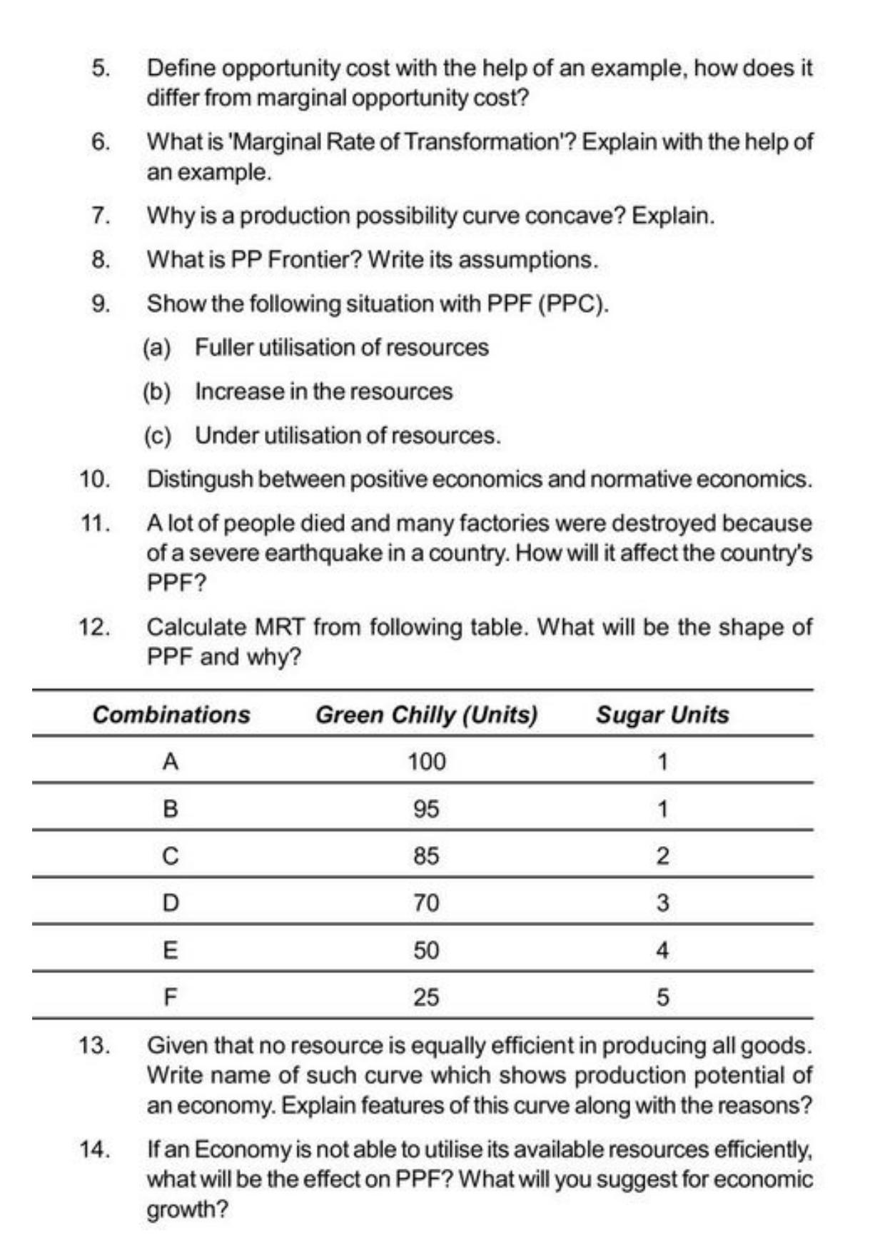 Class 11 Notes, Question & Practice Paper - Economics (Topic 1(A) : Introductory Microeconomics) - Page 7
