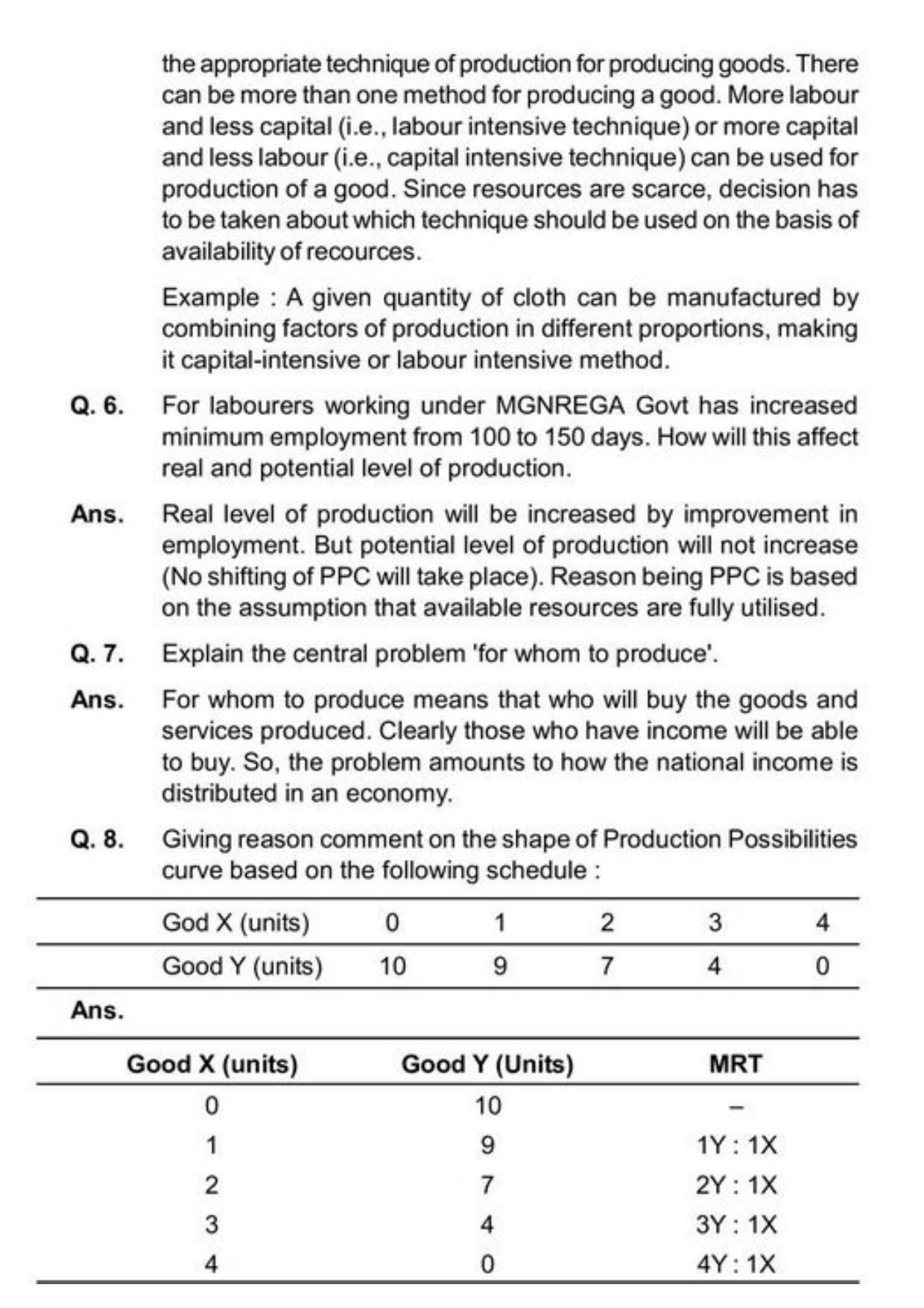 Class 11 Notes, Question & Practice Paper - Economics (Topic 1(A) : Introductory Microeconomics) - Page 11