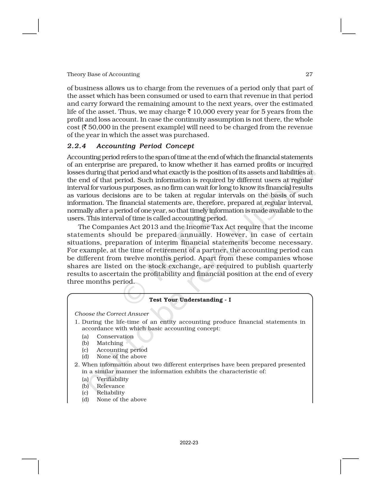 NCERT Book for Class 11 Accountancy (Part-I) Chapter 2 Theory Base of Accounting - Page 5