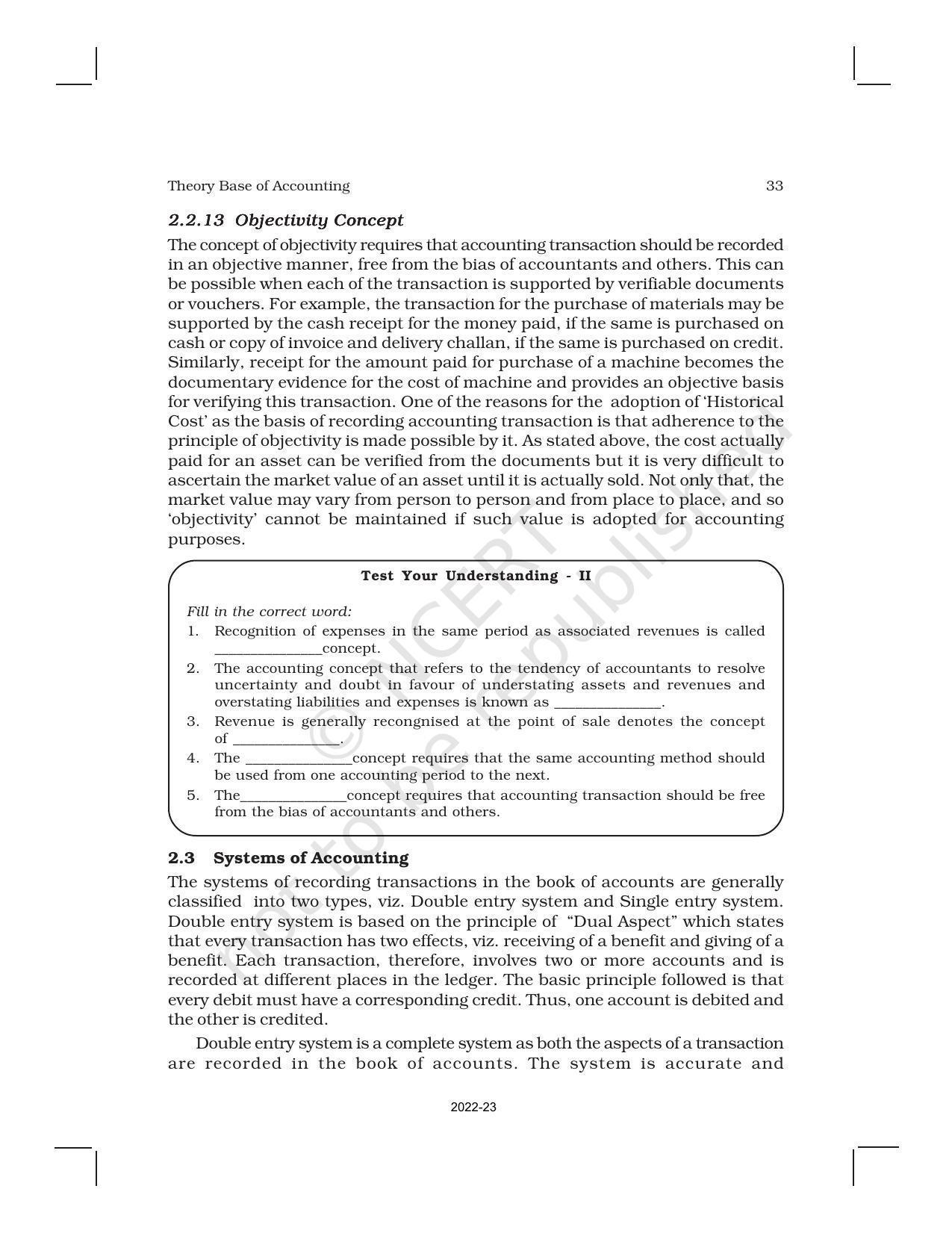 NCERT Book for Class 11 Accountancy (Part-I) Chapter 2 Theory Base of Accounting - Page 11