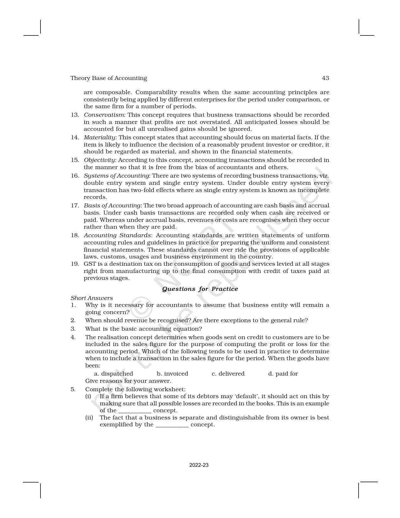 NCERT Book for Class 11 Accountancy (Part-I) Chapter 2 Theory Base of Accounting - Page 21