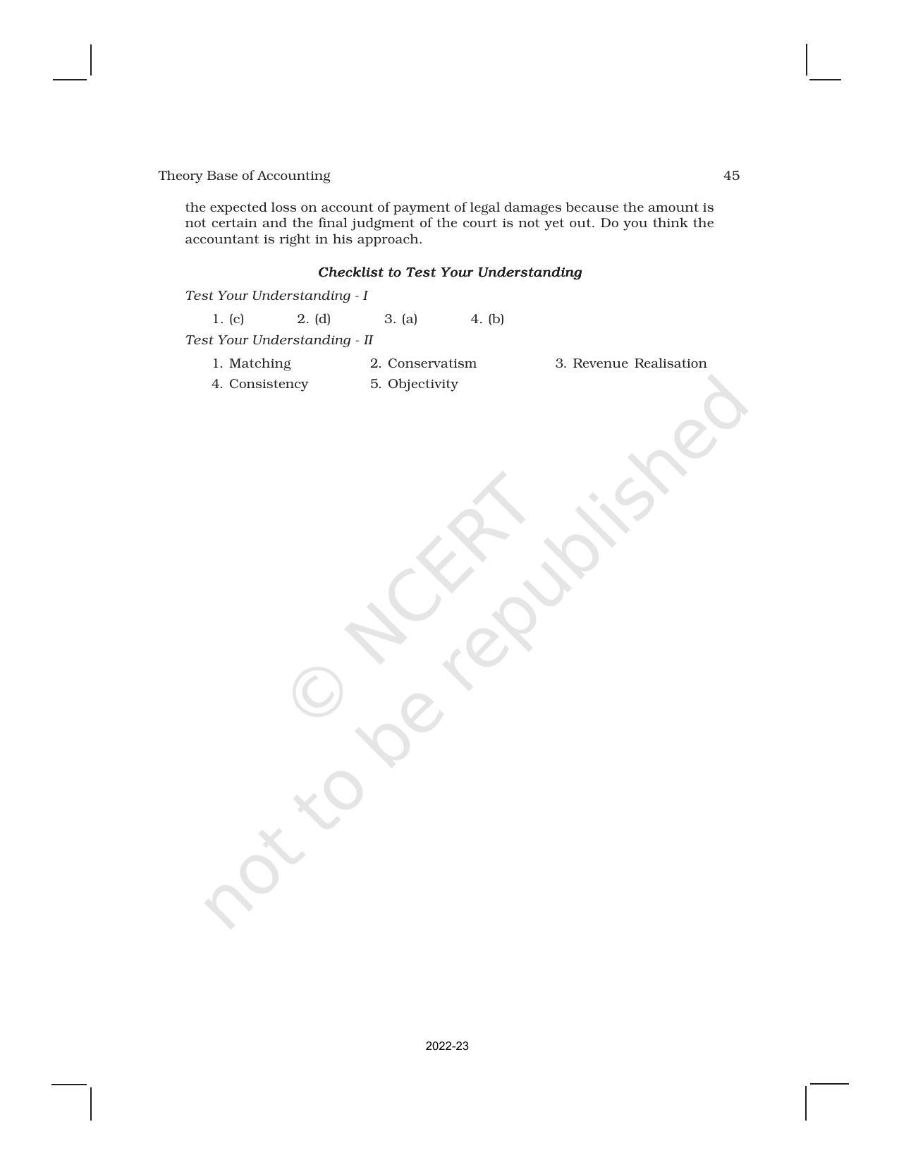 NCERT Book for Class 11 Accountancy (Part-I) Chapter 2 Theory Base of Accounting - Page 23