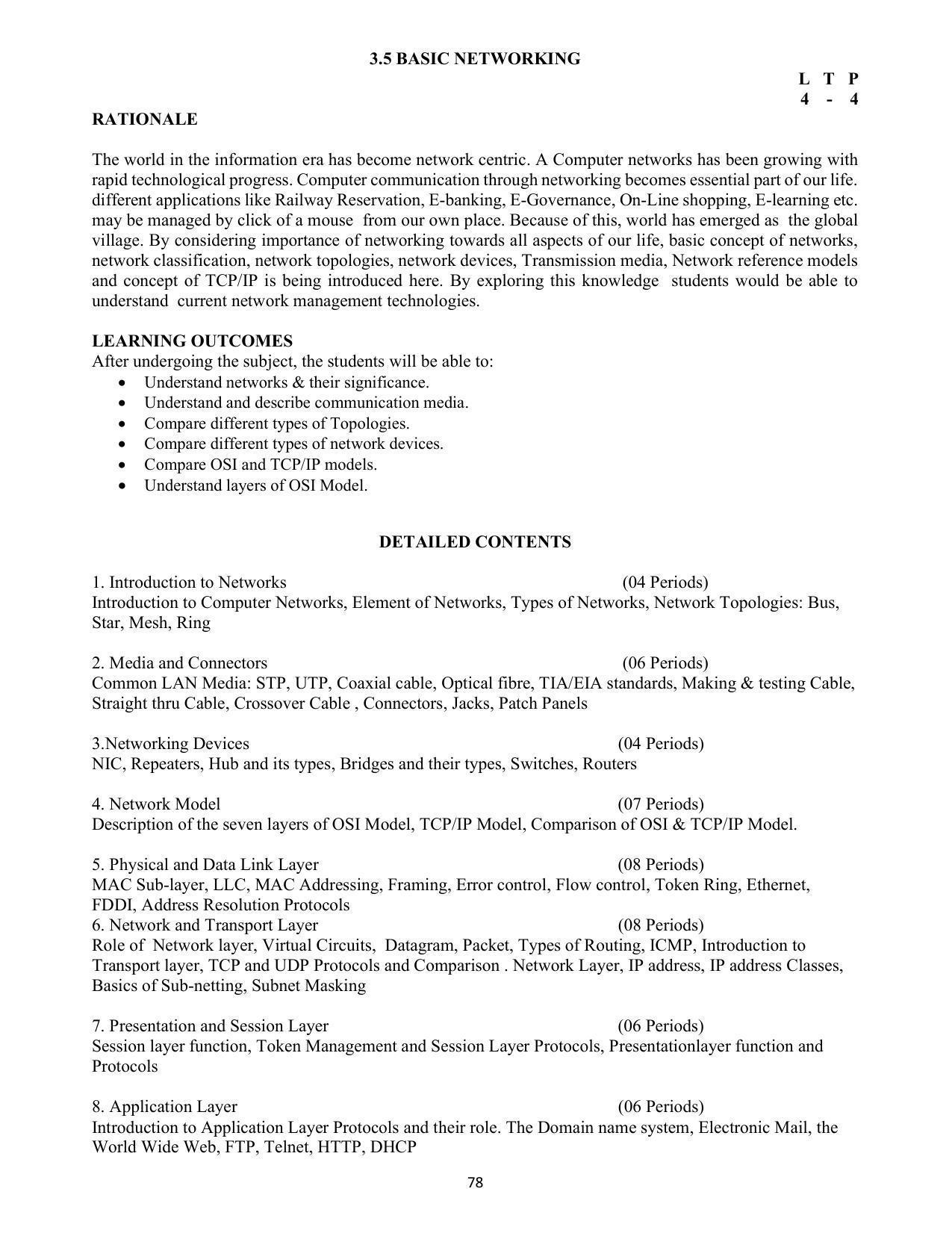 SYLLABUS FOR SEMESTER SYSTEM EFFECTIVE FROM (2021-2022) - COMMUNICATION AND COMPUTER NETWORKING - Page 81