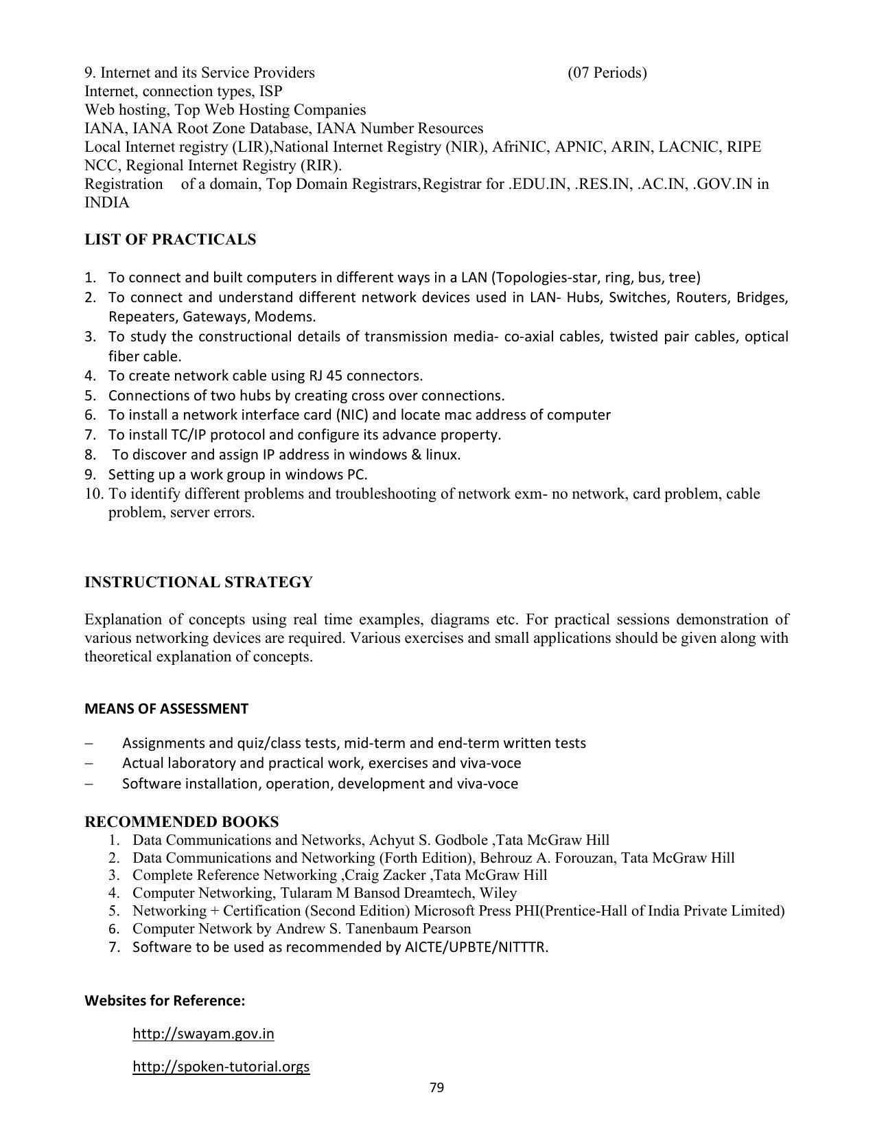 SYLLABUS FOR SEMESTER SYSTEM EFFECTIVE FROM (2021-2022) - COMMUNICATION AND COMPUTER NETWORKING - Page 82