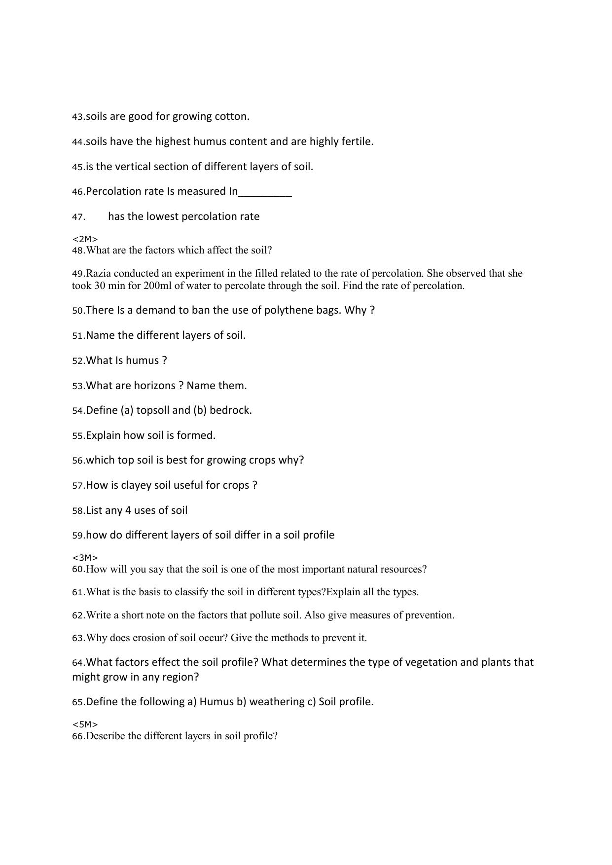 CBSE Worksheets for Class 7 Science Soil Assignment 2 - Page 4