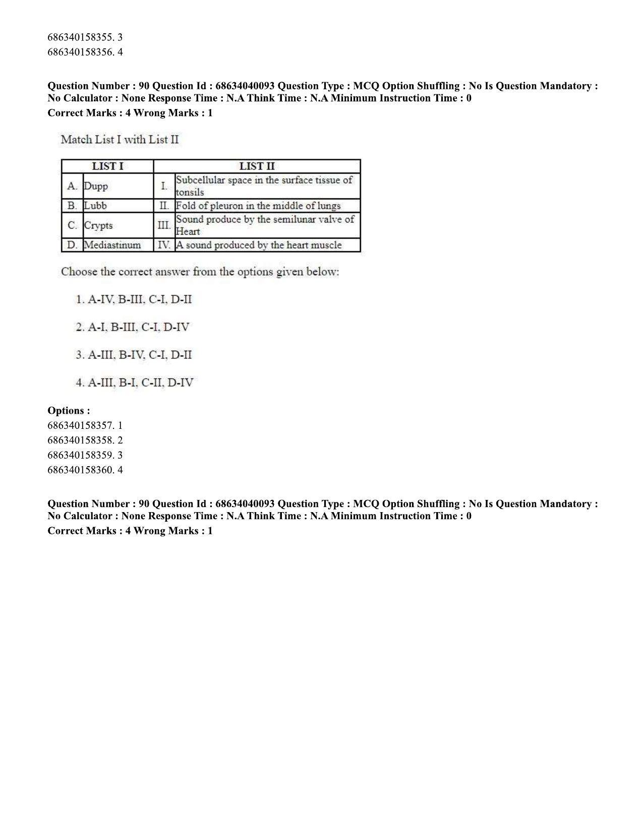 CUET PG 2023: SCQP20 – Medical Laboratory Technology (Eng) - Shift 3 (25-06-2023) Question Paper - Page 87