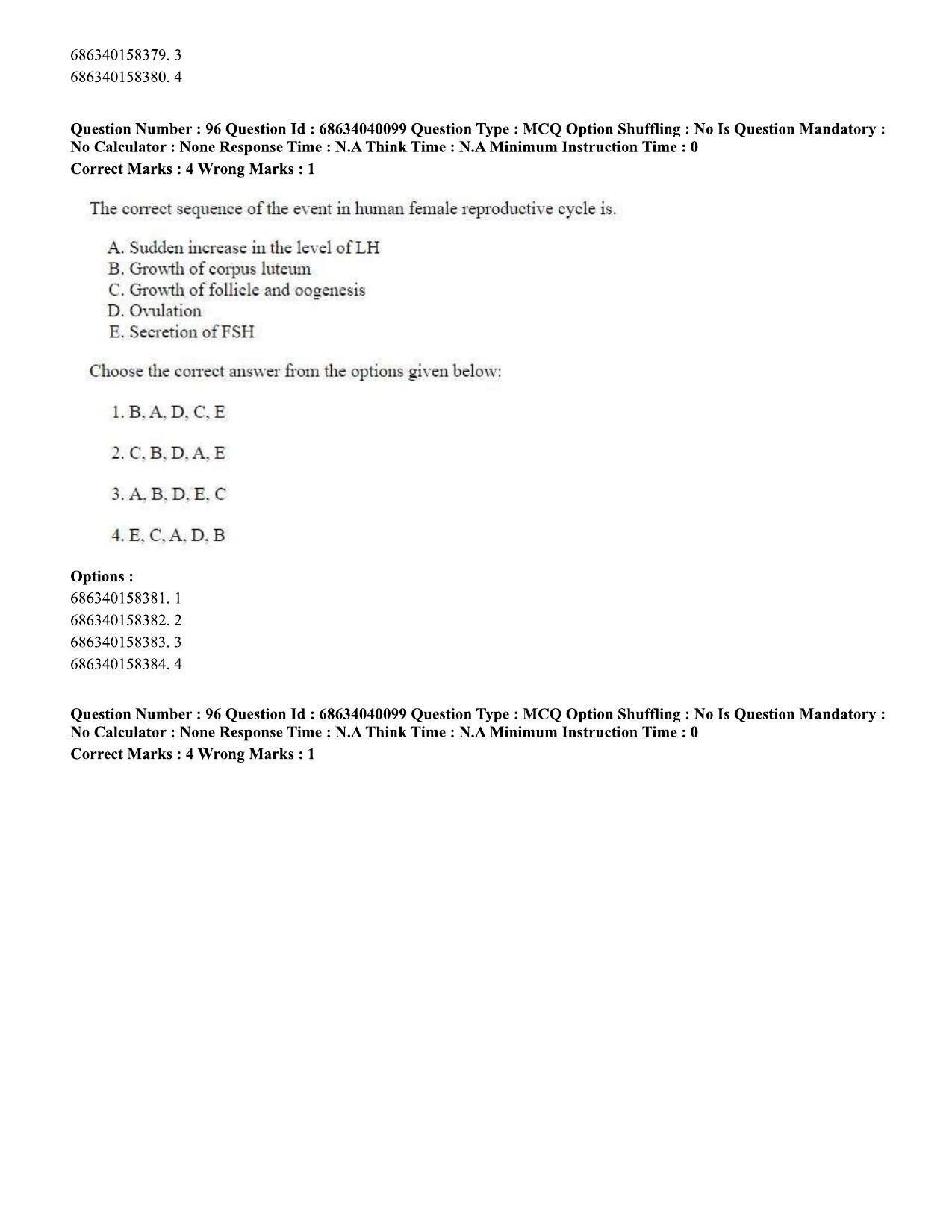 CUET PG 2023: SCQP20 – Medical Laboratory Technology (Eng) - Shift 3 (25-06-2023) Question Paper - Page 94