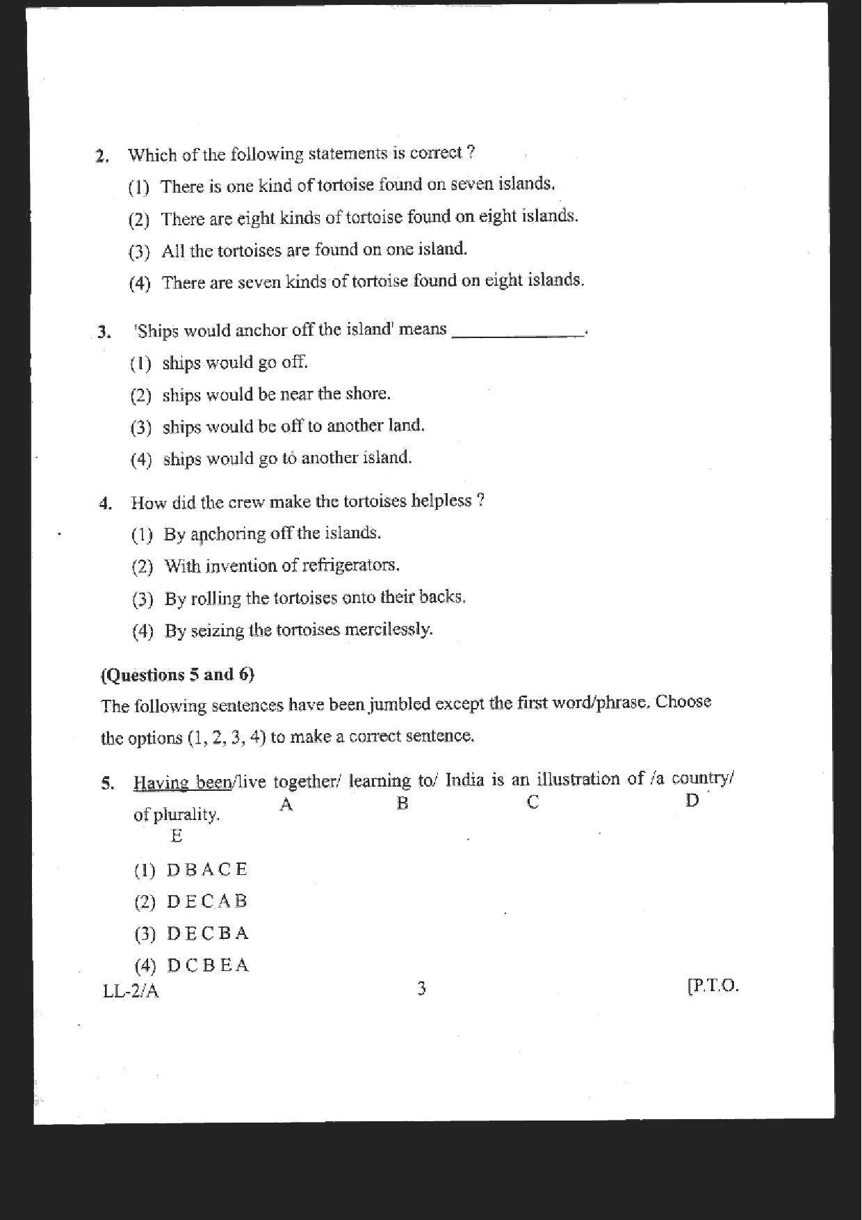 RIE CEE Old Question Paper of Group B - Page 3