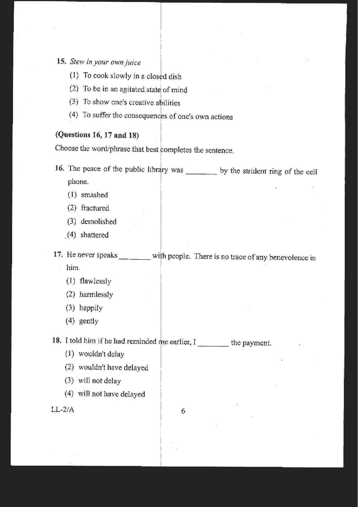 RIE CEE Old Question Paper of Group B - Page 6
