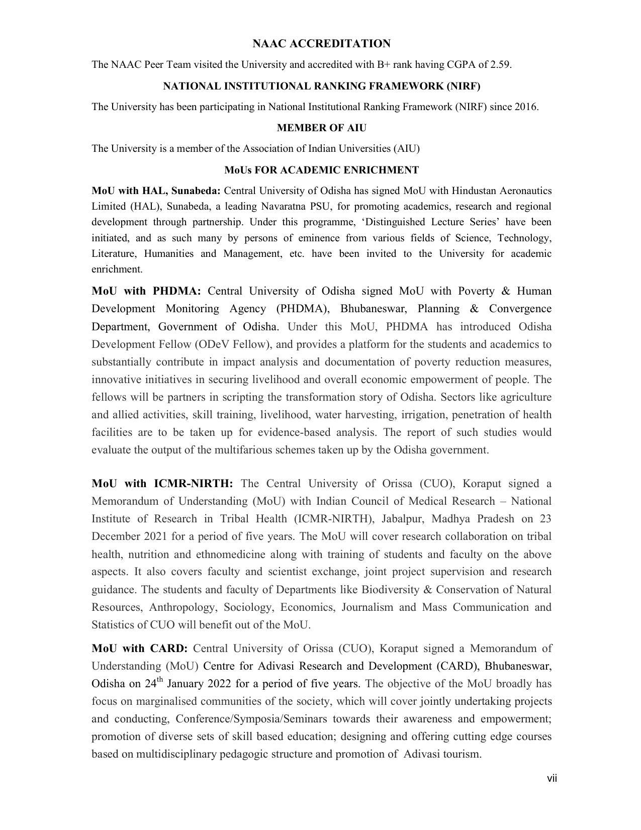 Central University of Odisha Prospectus - Page 7