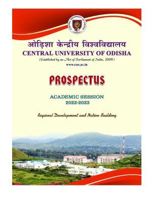 Central University of Odisha Prospectus
