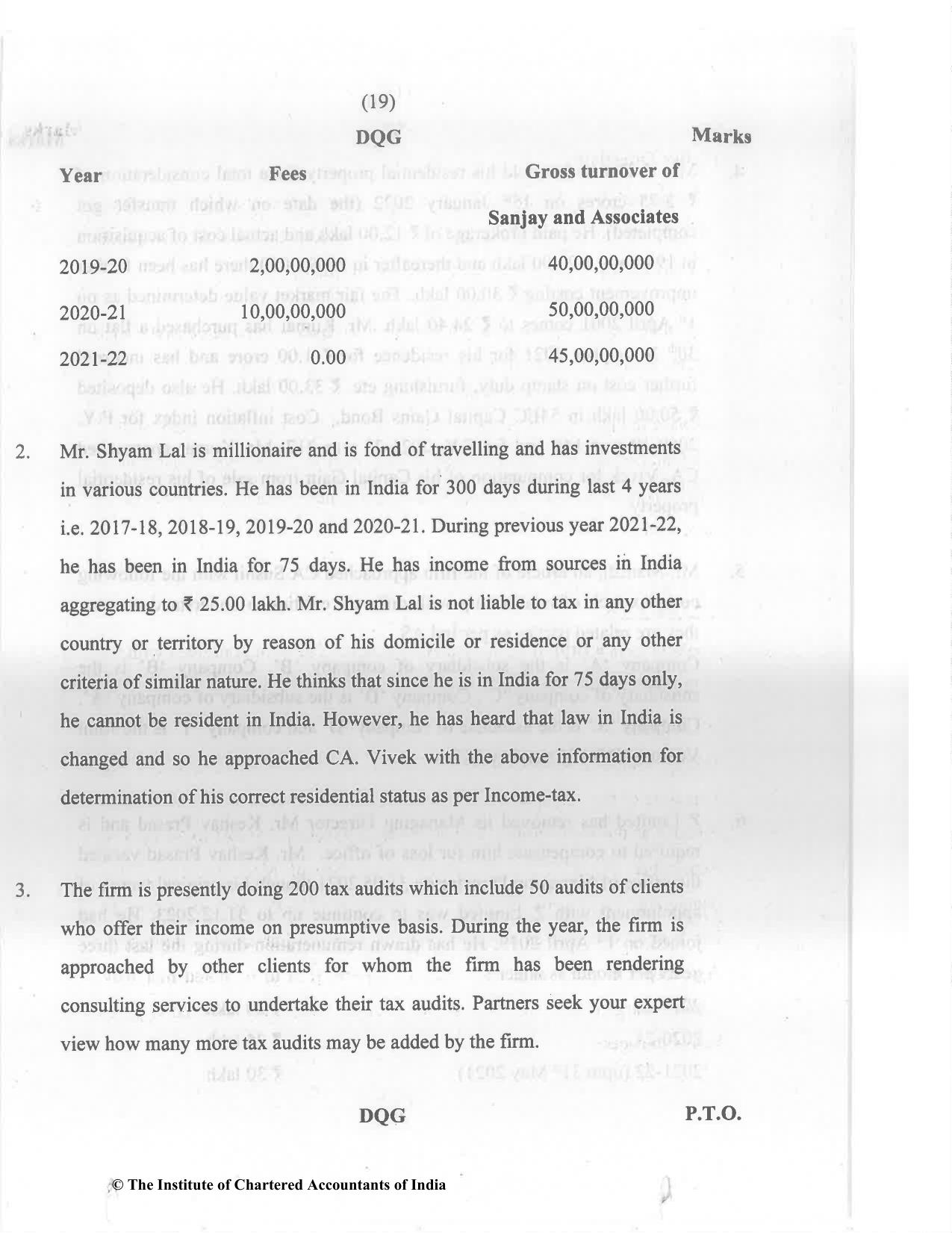 CA Final Nov 2022 Question Paper - Paper 6F – Multidisciplinary Case Study - Page 19
