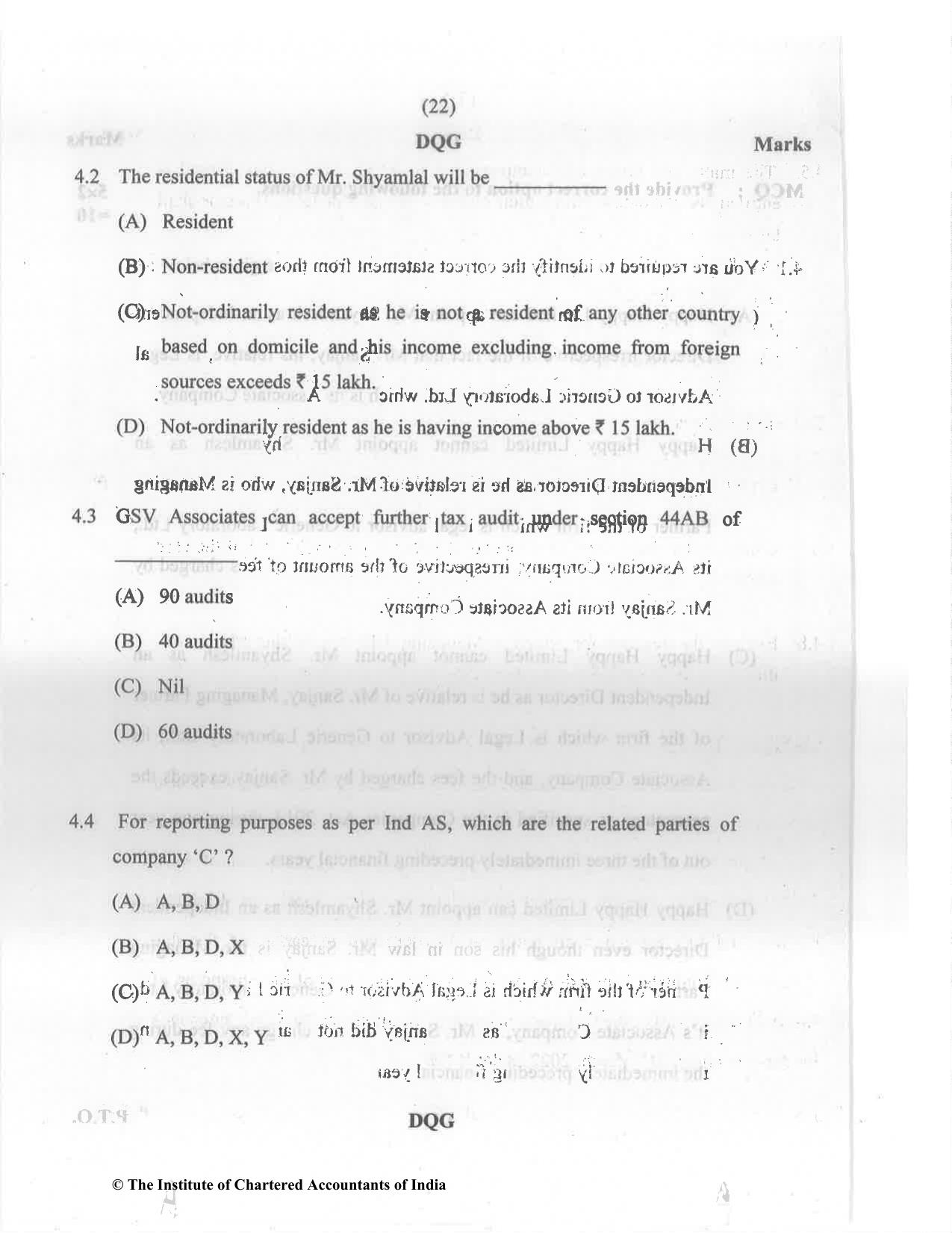 CA Final Nov 2022 Question Paper - Paper 6F – Multidisciplinary Case Study - Page 22