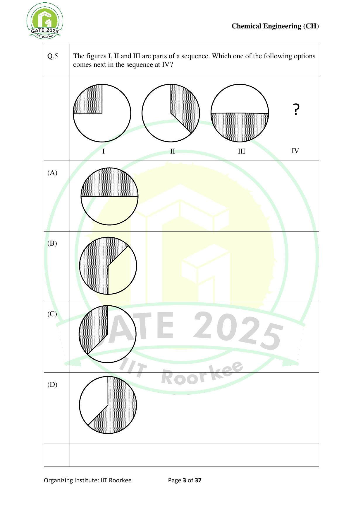 GATE 2025 Chemical Engineering (CH) Question Paper - Page 3
