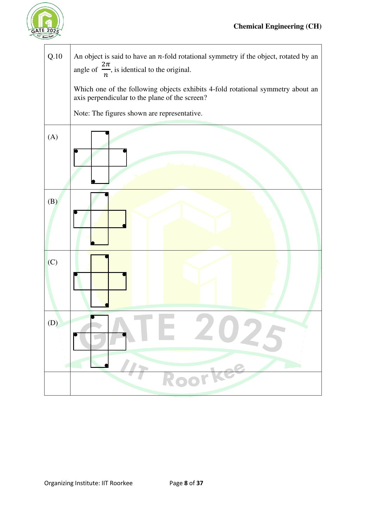 GATE 2025 Chemical Engineering (CH) Question Paper - Page 8