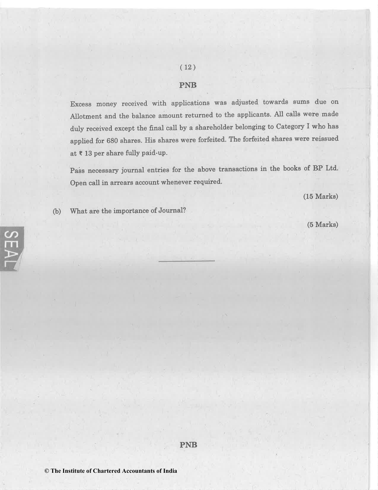 CA Foundation June 2023 Question Paper - Paper 1 (Principles and Practice of Accounting) - Page 12