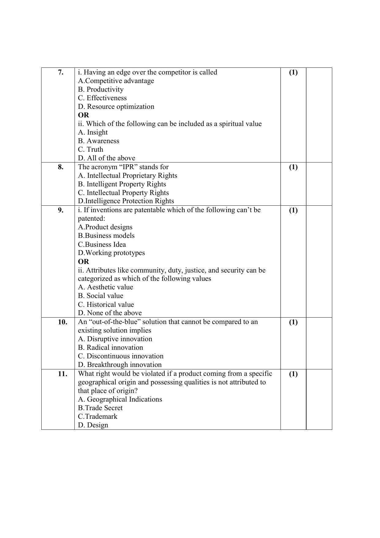 NIOS Class 10 Entrepreneurship (249) Sample Paper - Page 3