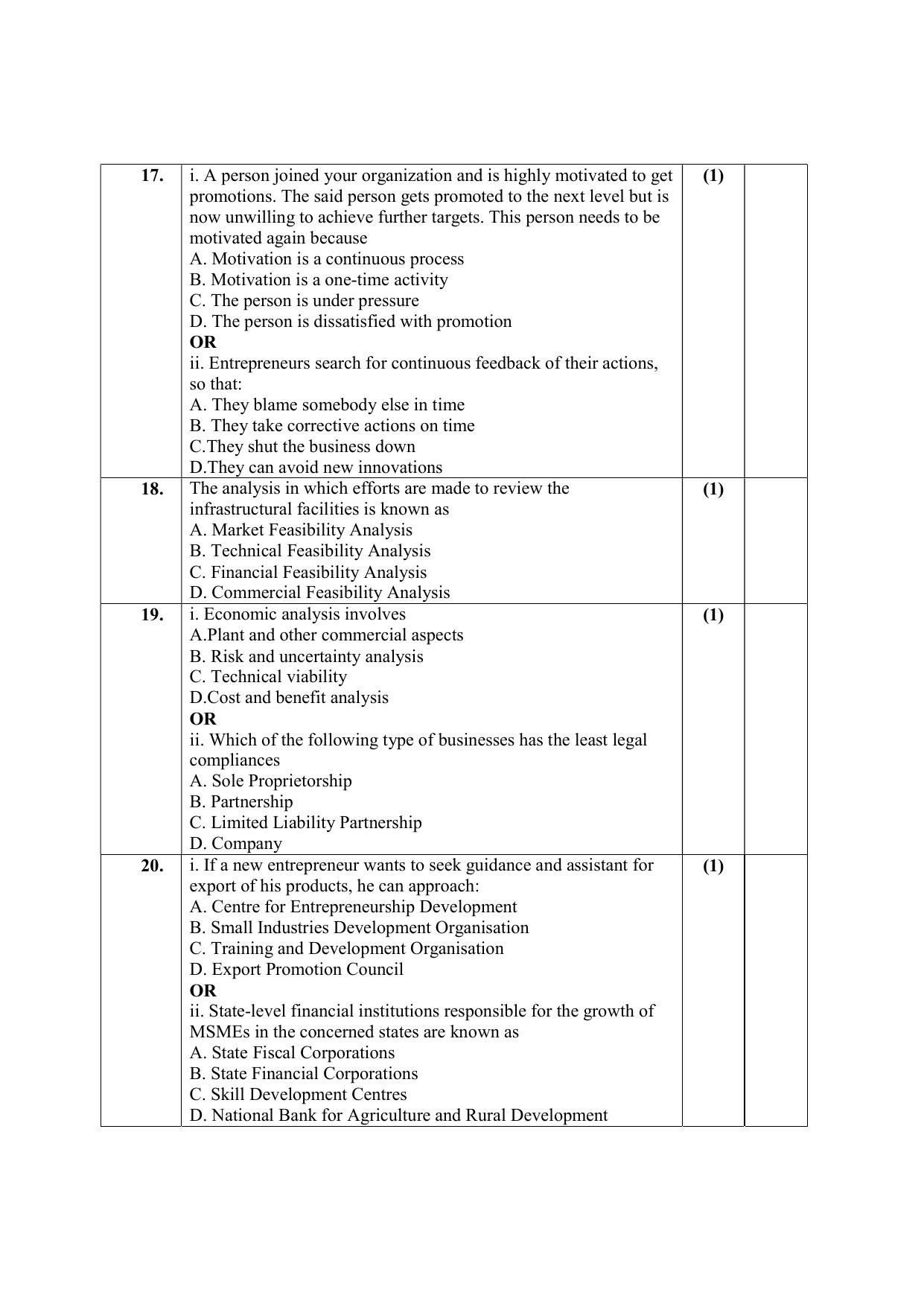 NIOS Class 10 Entrepreneurship (249) Sample Paper - Page 5