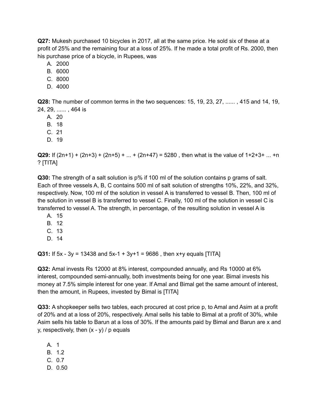 CAT 2019 CAT QA Slot 2 Question Paper - Page 5
