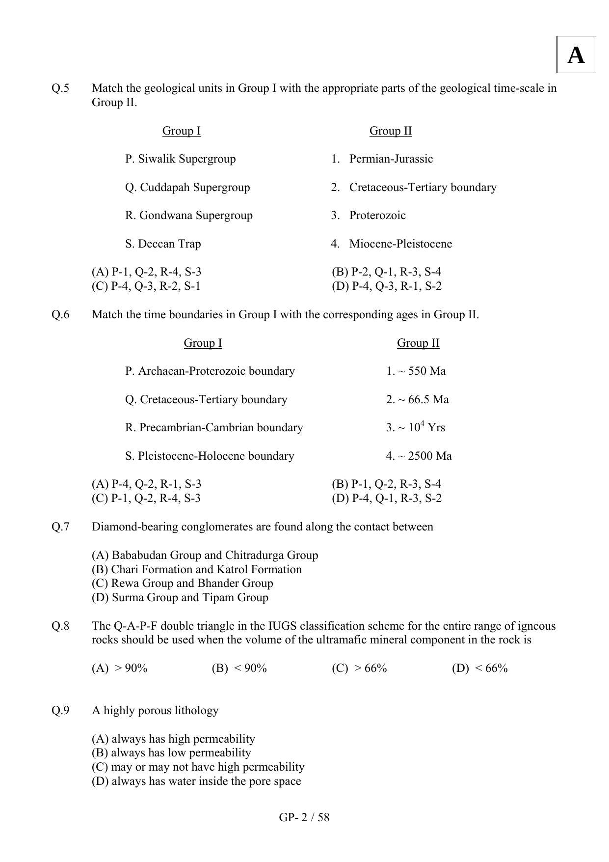 JAM 2012: GP Question Paper - Page 4