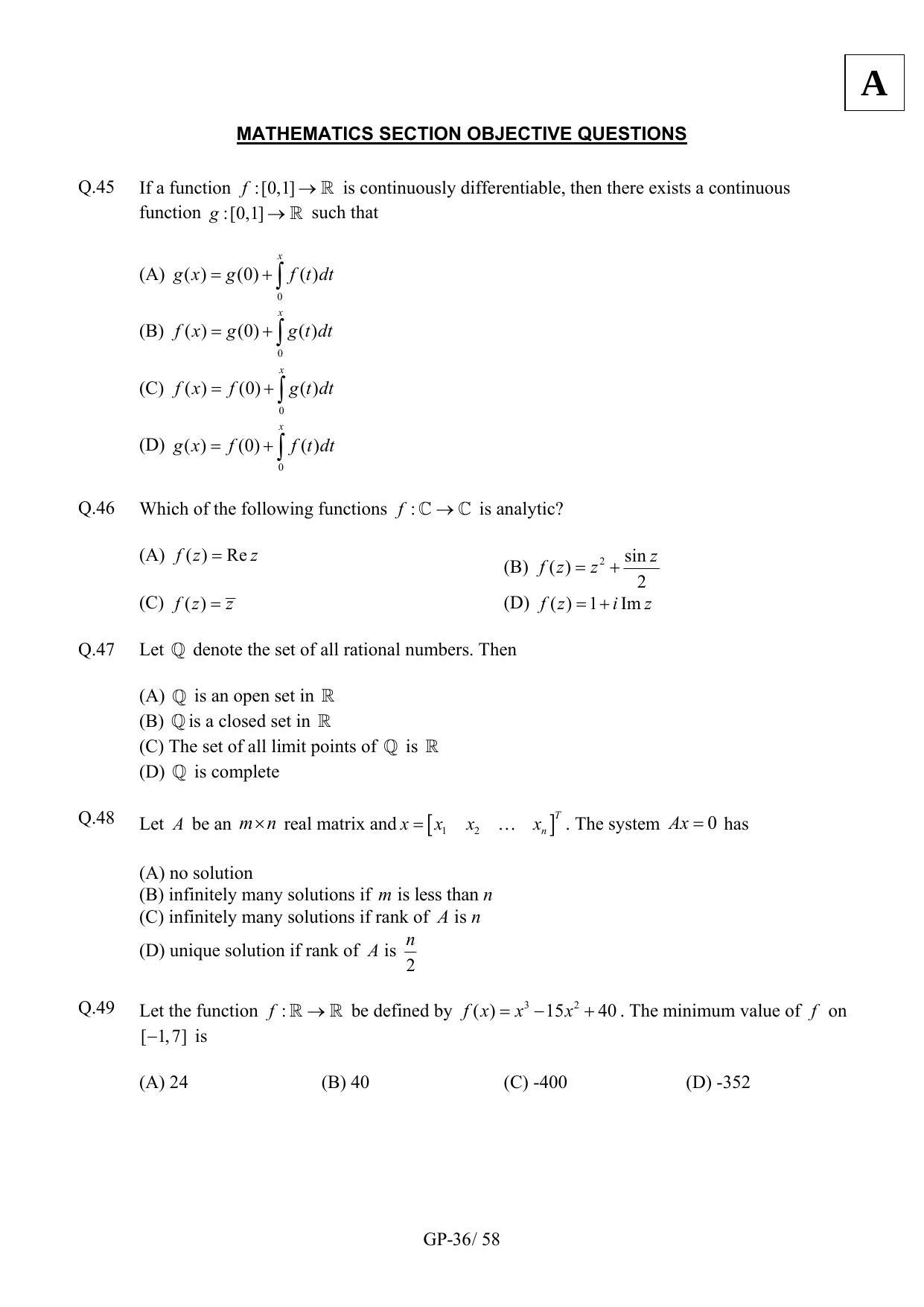 JAM 2012: GP Question Paper - Page 38