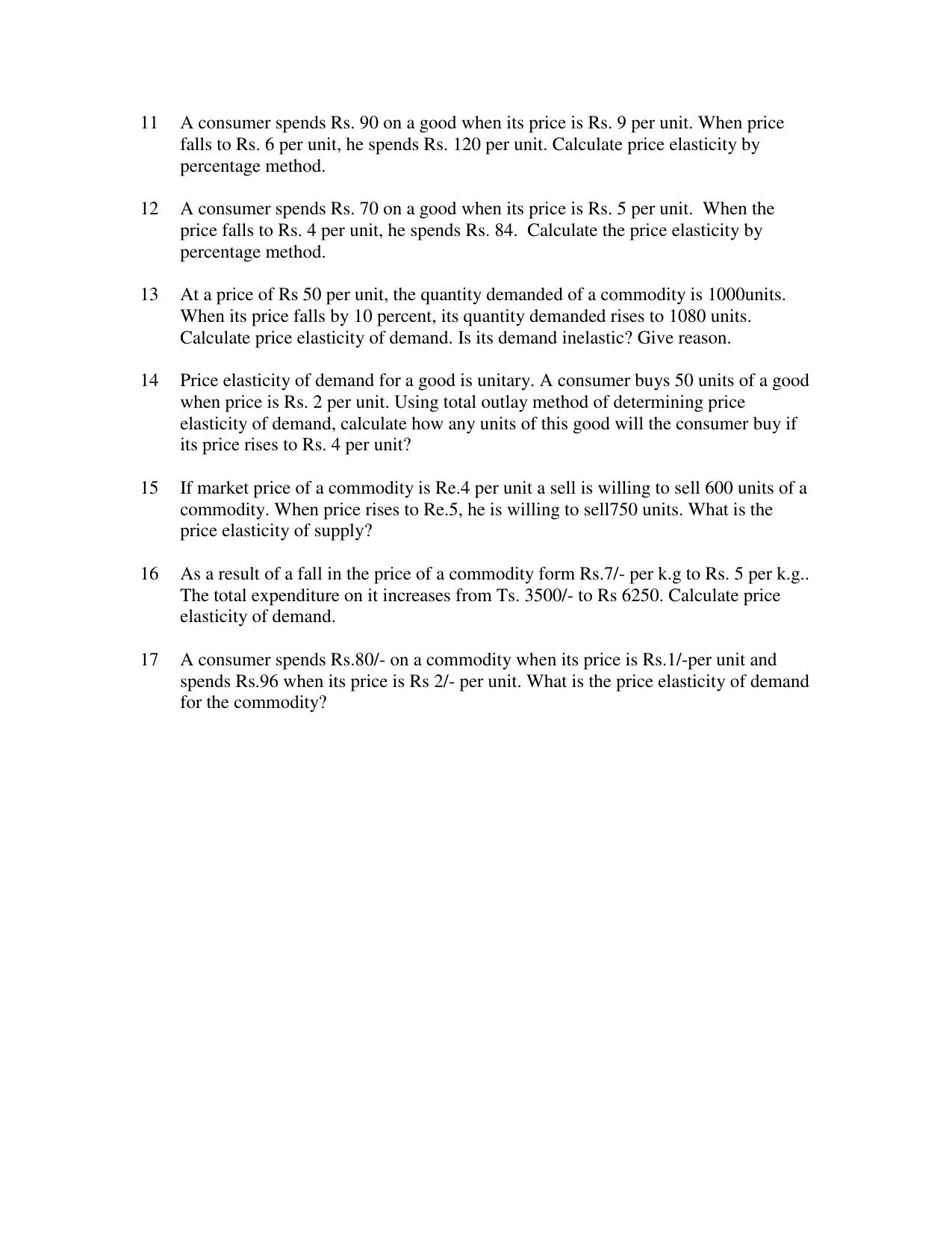 CBSE Worksheets for Class 12 Economics Elasticity of Demand - Page 2