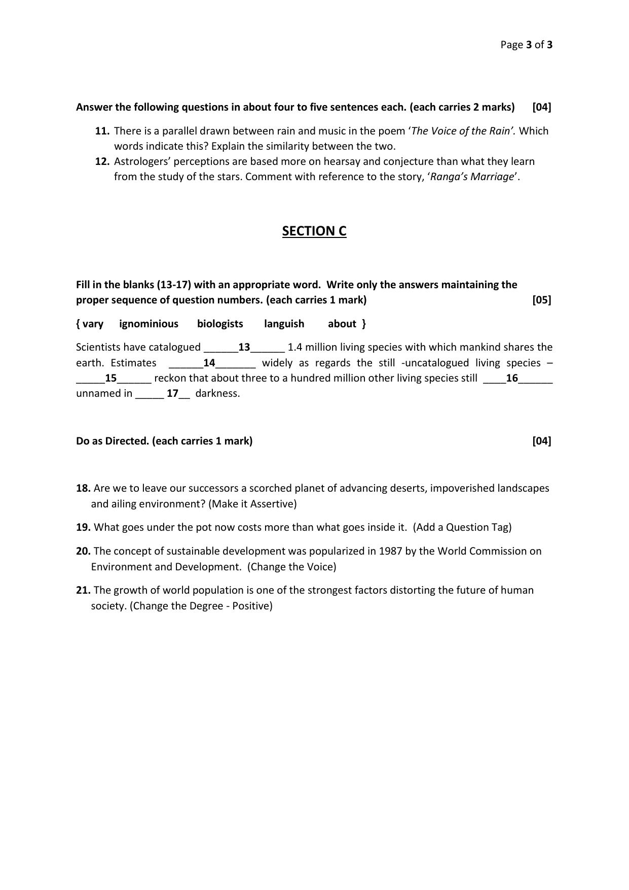 Gujarat Board Class 12th Question Paper 2020: English - Page 10
