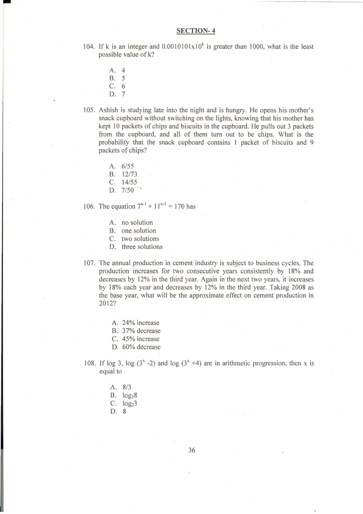 IIFT 2013 Question Paper - Page 38