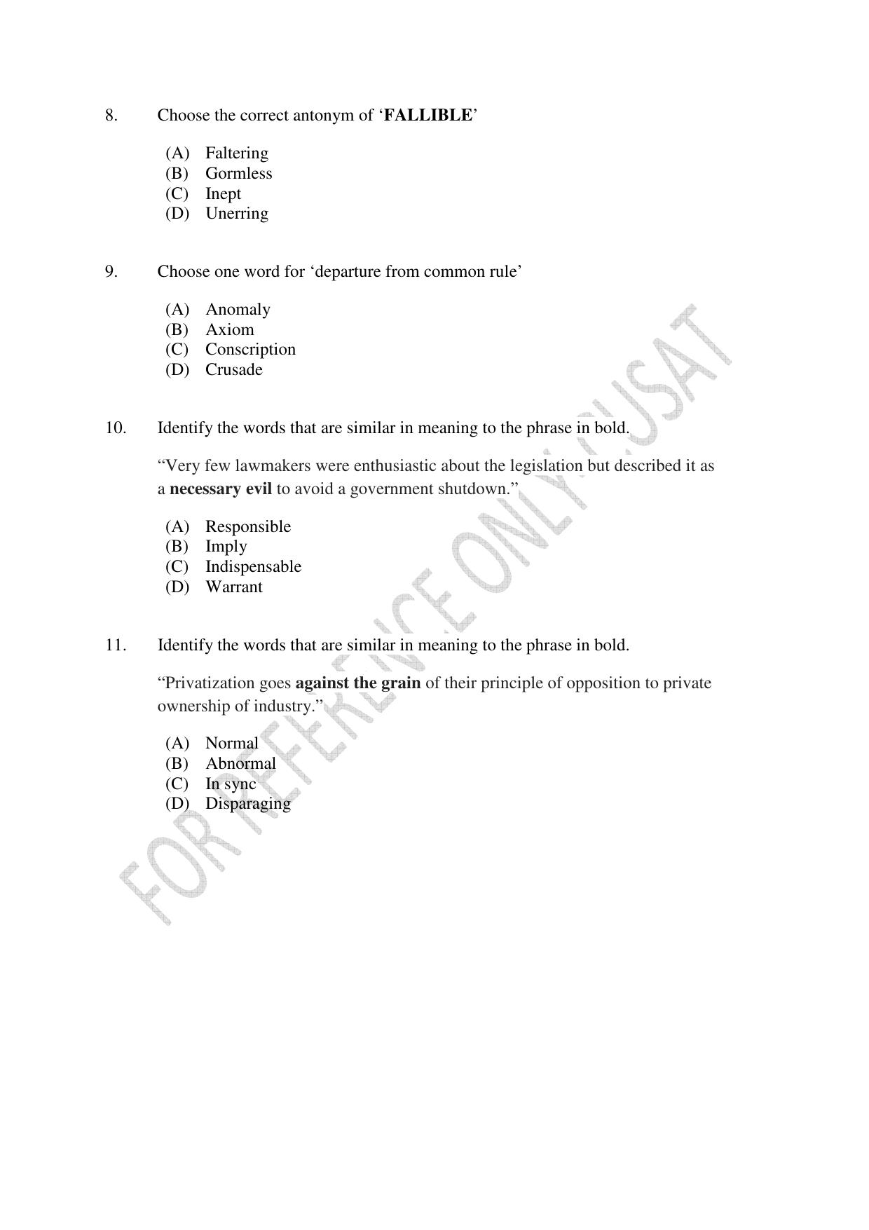 CUSAT CAT 2022 Law for LLM Question Paper - Page 3