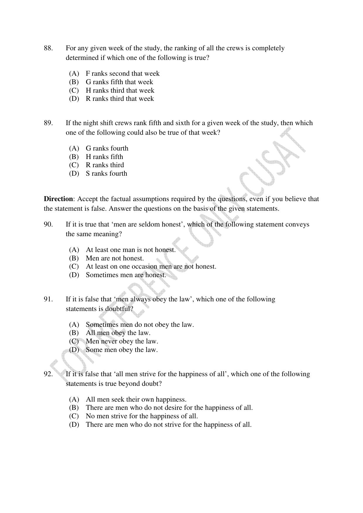 CUSAT CAT 2022 Law for LLM Question Paper - Page 20