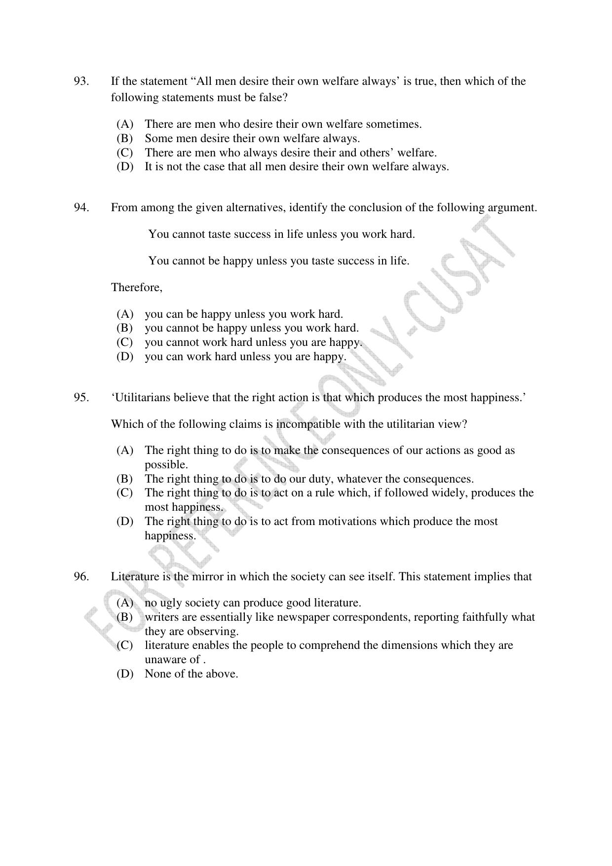 CUSAT CAT 2022 Law for LLM Question Paper - Page 21