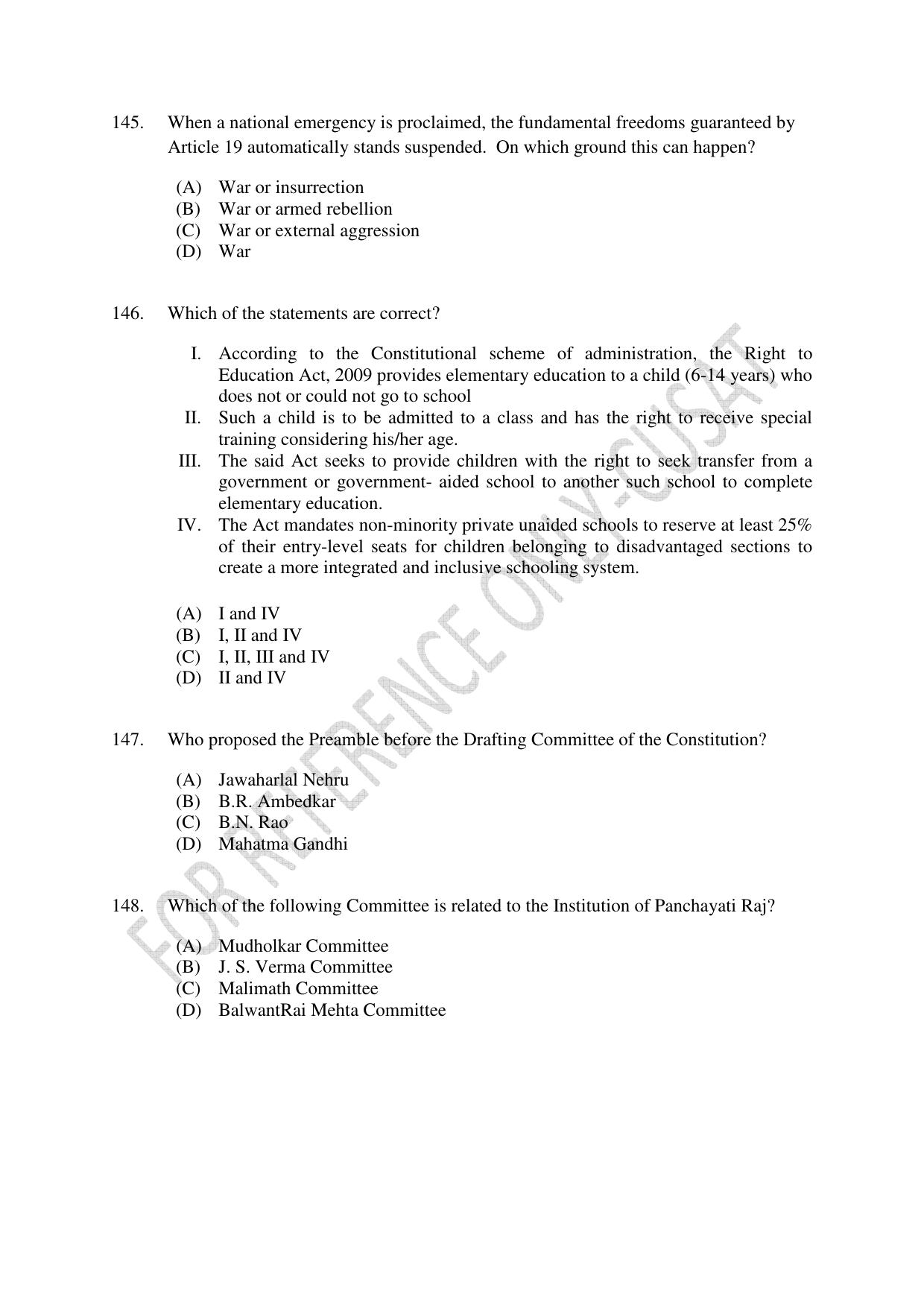 CUSAT CAT 2022 Law for LLM Question Paper - Page 33