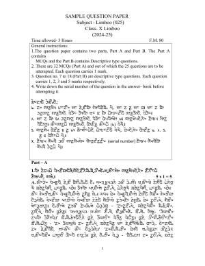 CBSE Class 10 Limboo Sample Paper 2025
