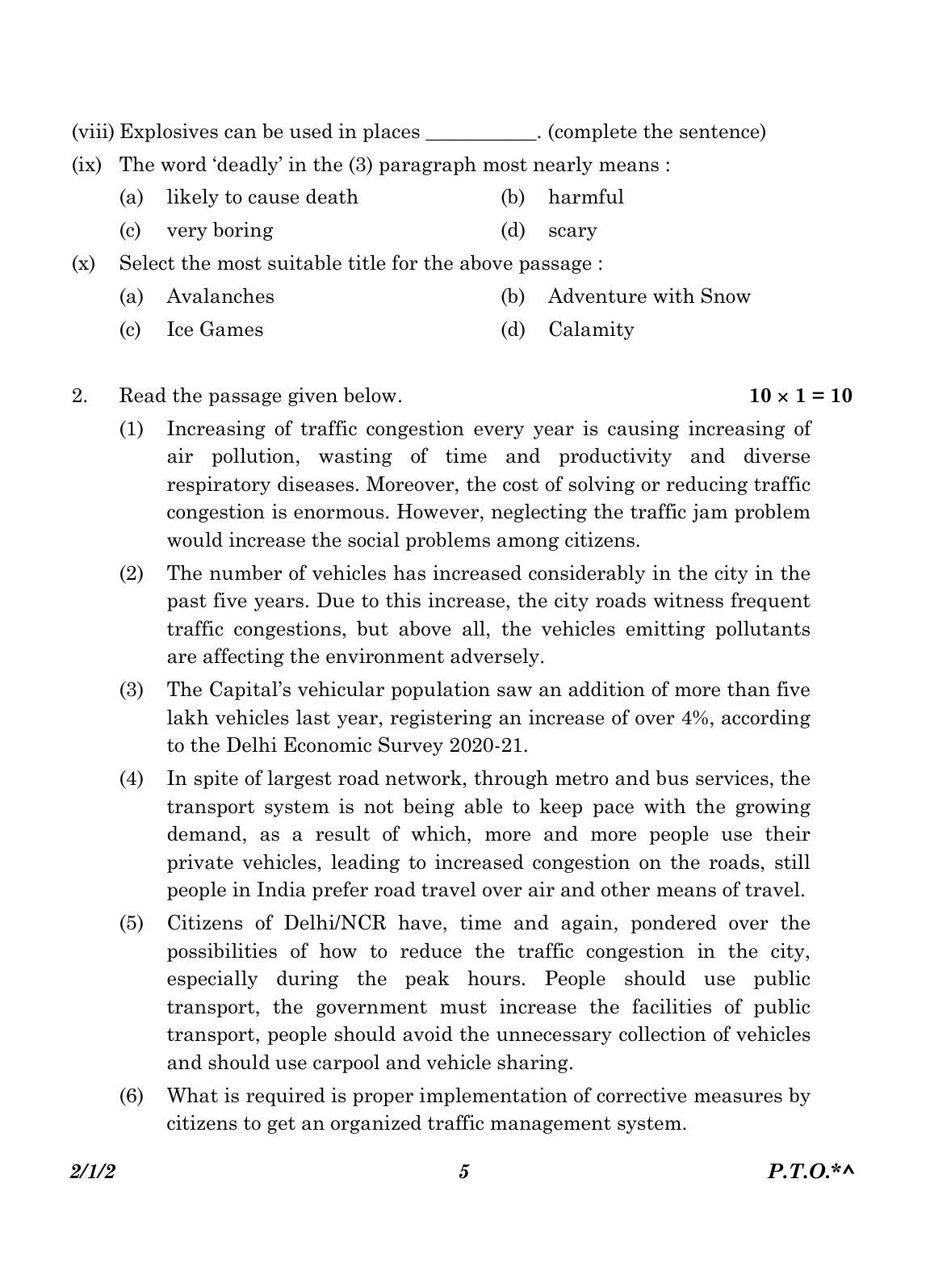 CBSE Class 10 2-1-2_English Language And Literature 2023 Question Paper - Page 5